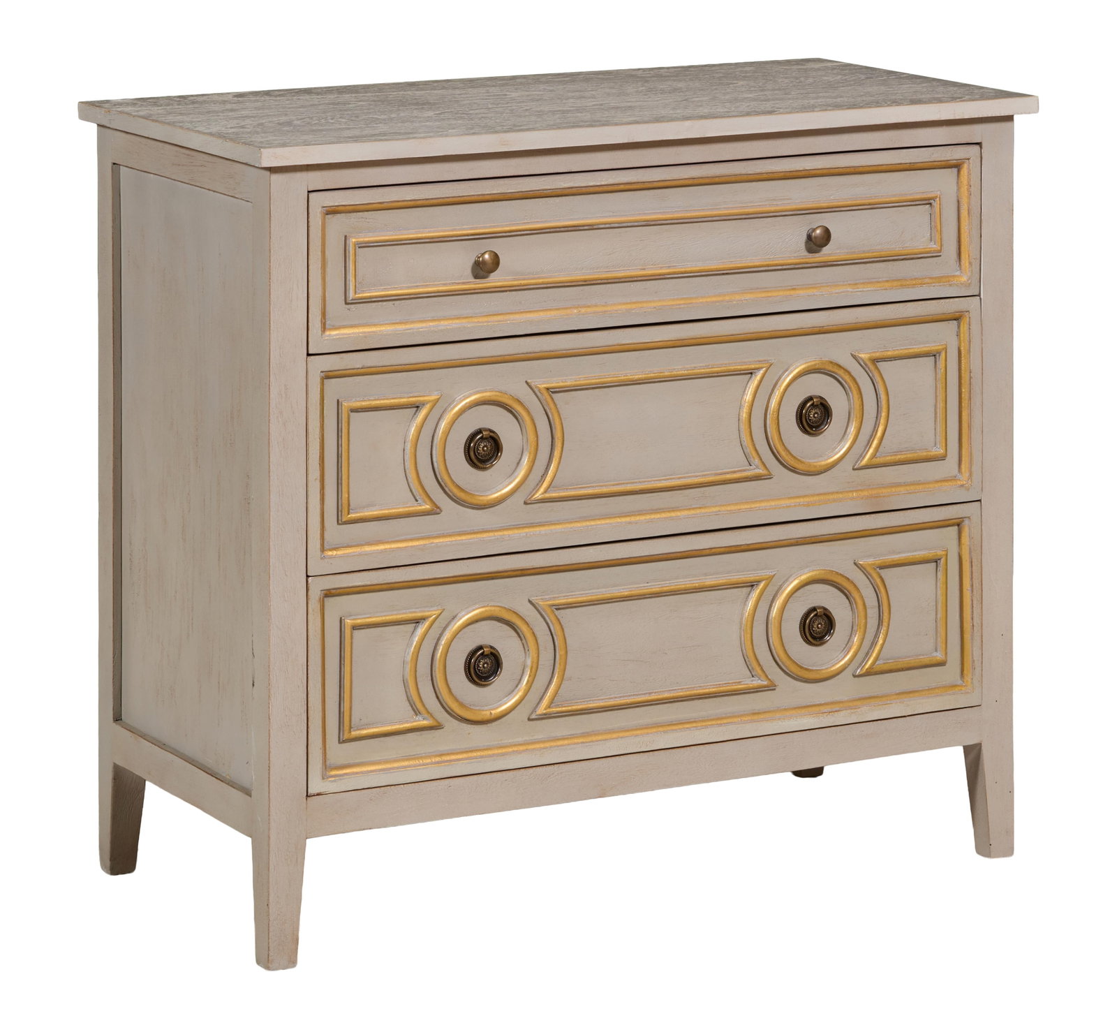 Hollywood Regency Inspired Chest of Drawers, 21st c., H.- 34 in., W. 38 in., D.- 19 in. (1 of 1)