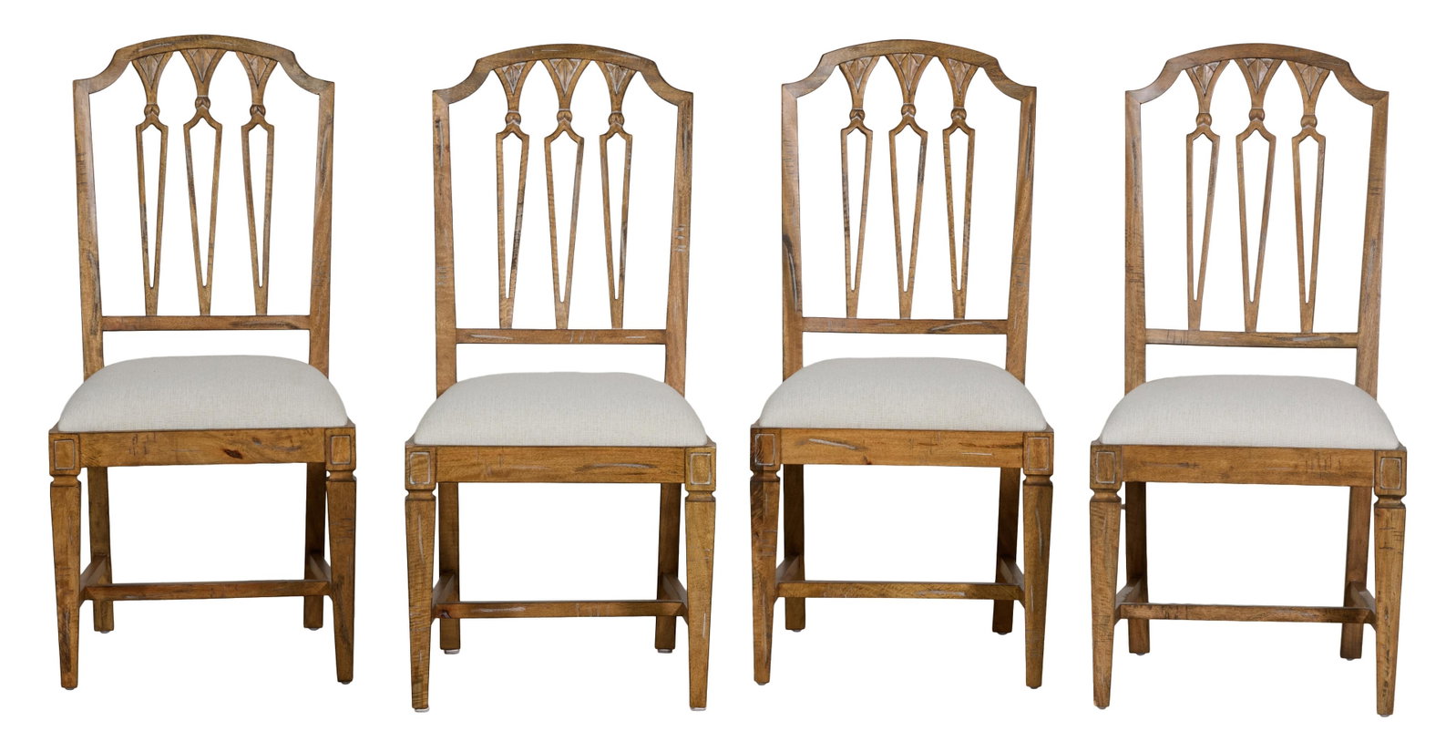 Set of Four Arrow Back Mahogany Dining Chairs, 21st c., Each- H.- 41 in., W.- 20 in., D.- 22 in. (4 (1 of 2)