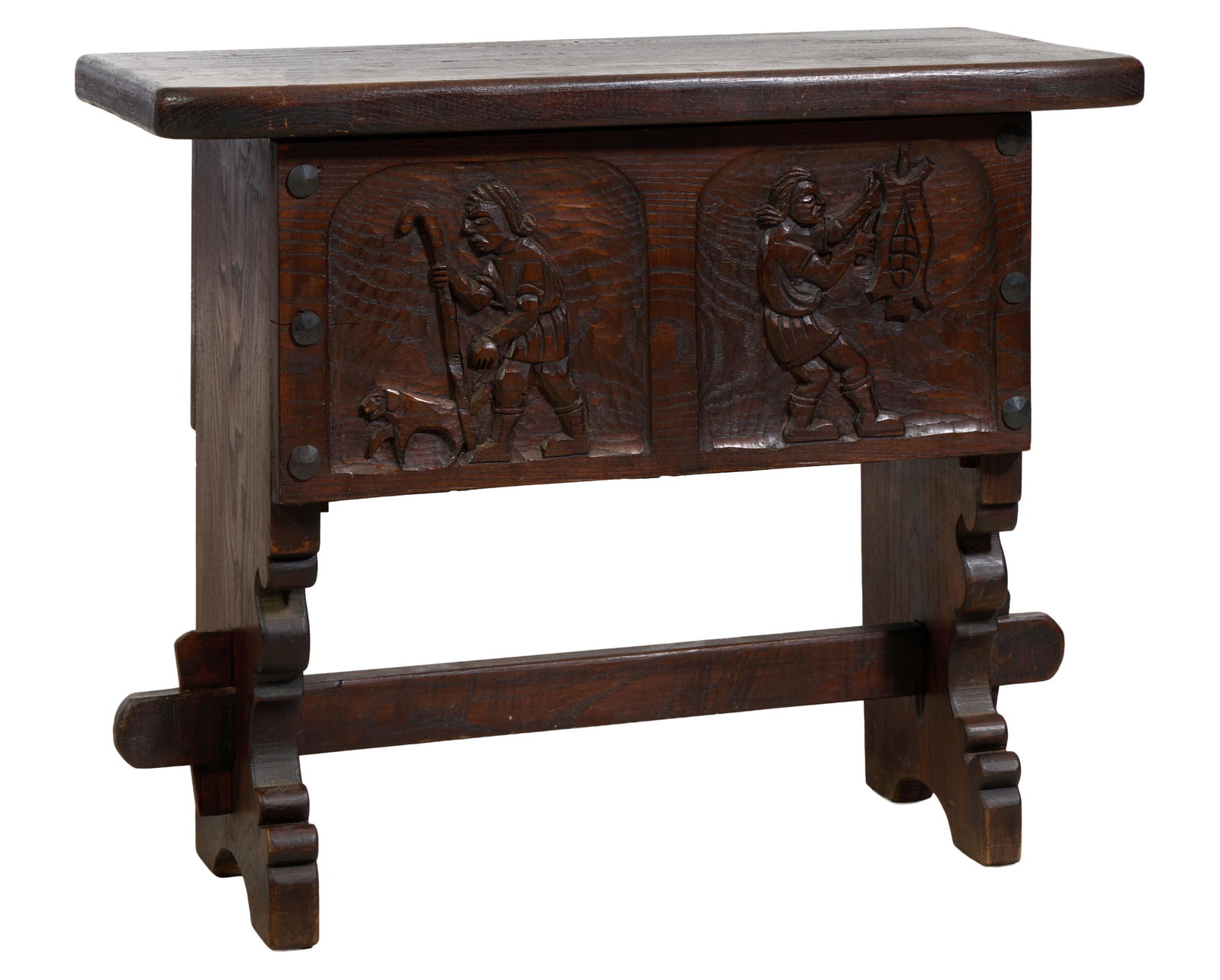 Spanish Renaissance Revival Raised Coffer, 20th c., H.- 27 3/4 in., W.- 34 3/4 in., D.- 15 in. (1 of 3)