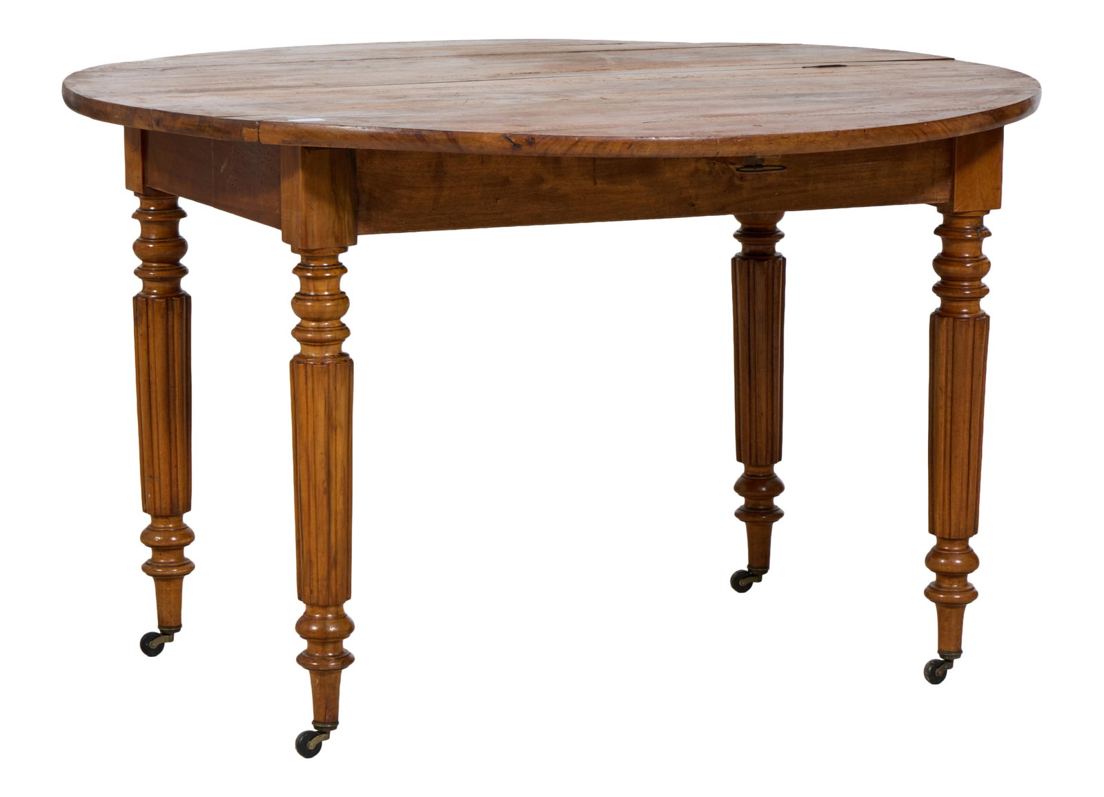 French Louis Philippe Walnut Drop Leaf Table, mid 19th c., H.- 28 in., W.- Closed- 25 in., W.- Open- (1 of 2)