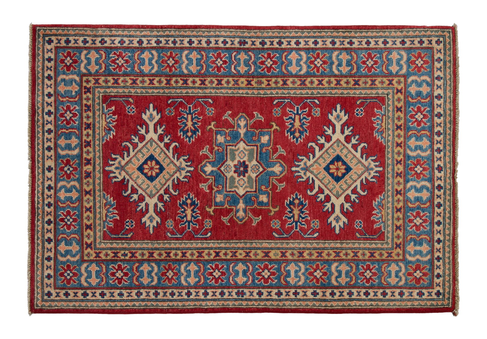 Uzbek Kazak Carpet, 3' 3 x 4' 10. (1 of 2)