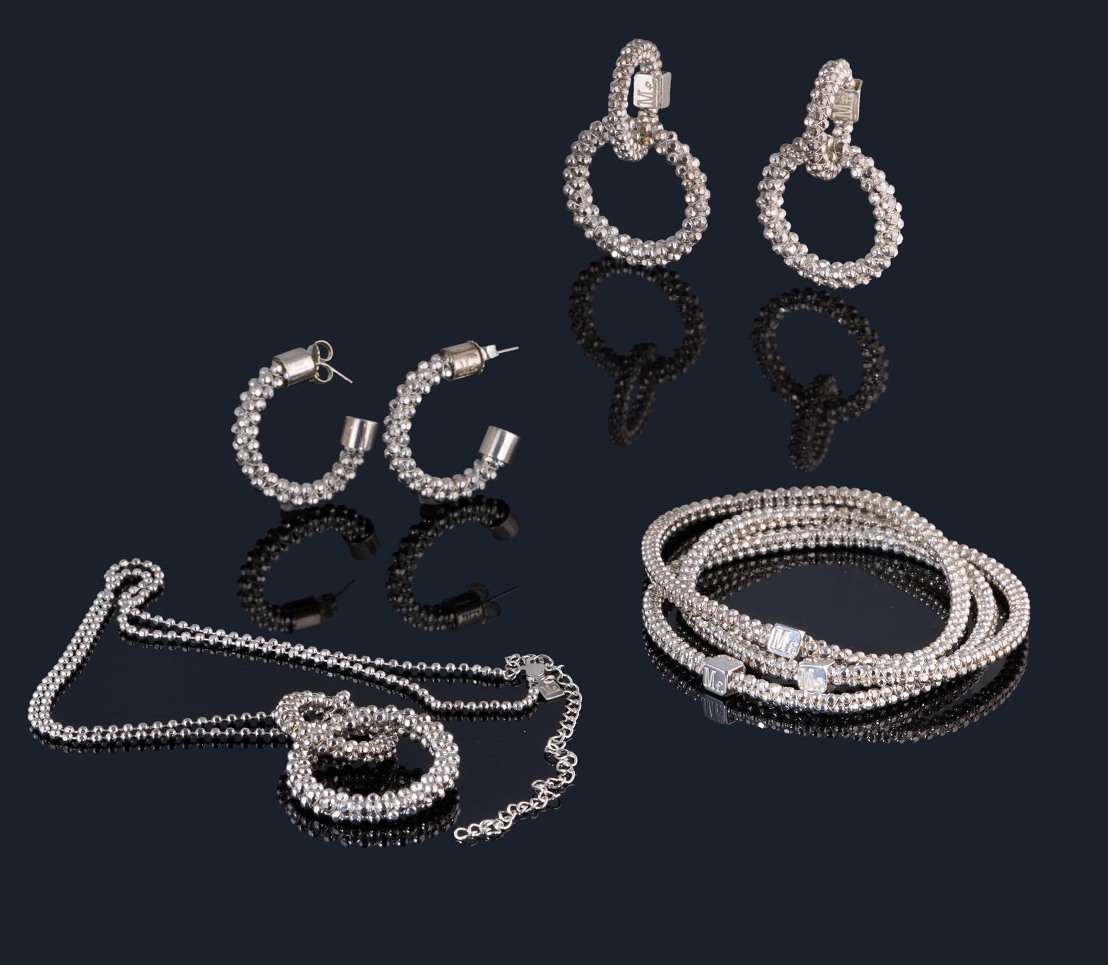 Nine Piece Set of Mignon Faget Sterling Silver "Halo" Series Jewelry, App. Total Wt.- 70 grams; (1 of 5)