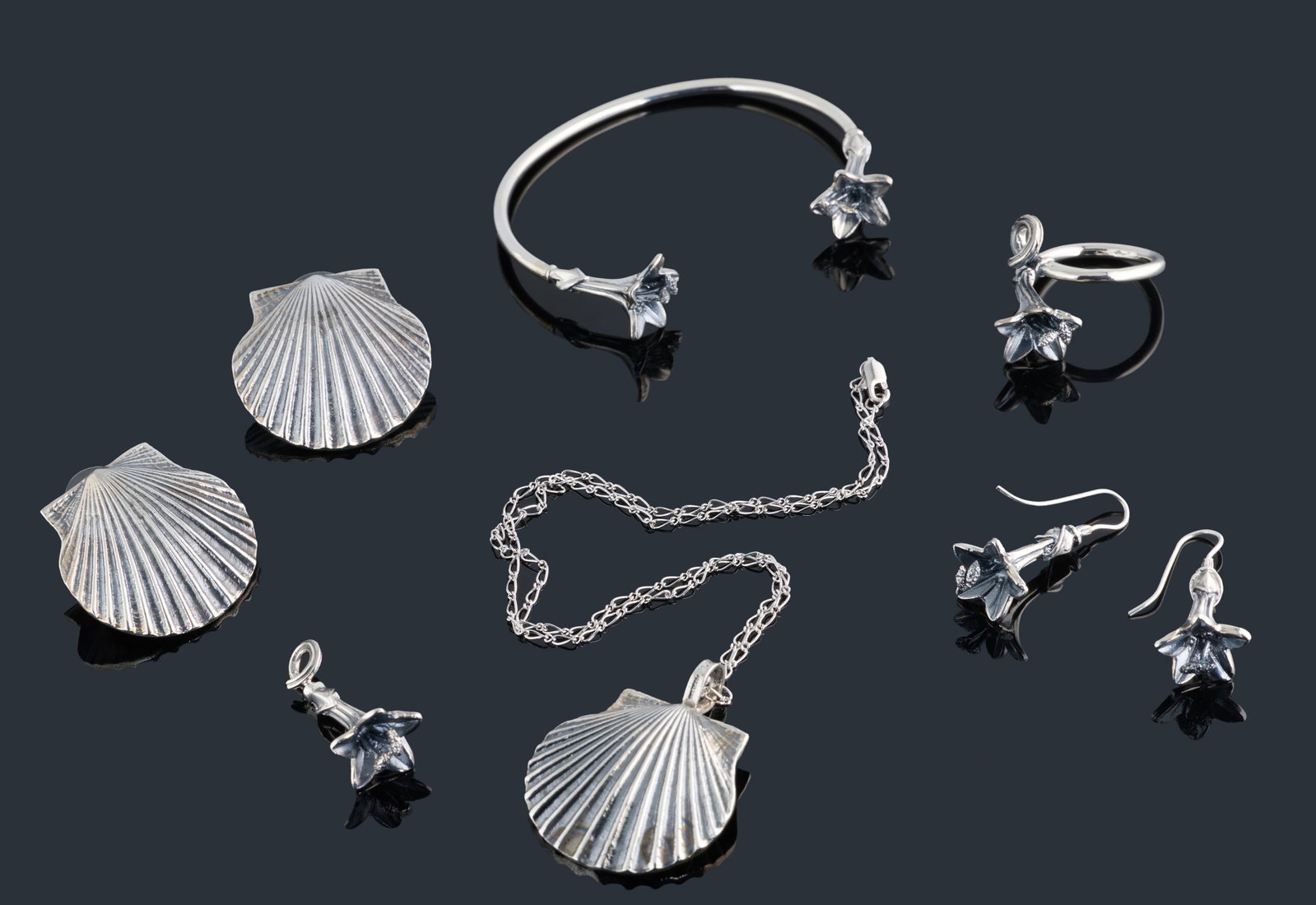 Nine Pieces of Sterling Silver Mignon Faget Jewelry, App. Total Wt.- 57.3 grams; Largest- Int. Dia.- (1 of 1)