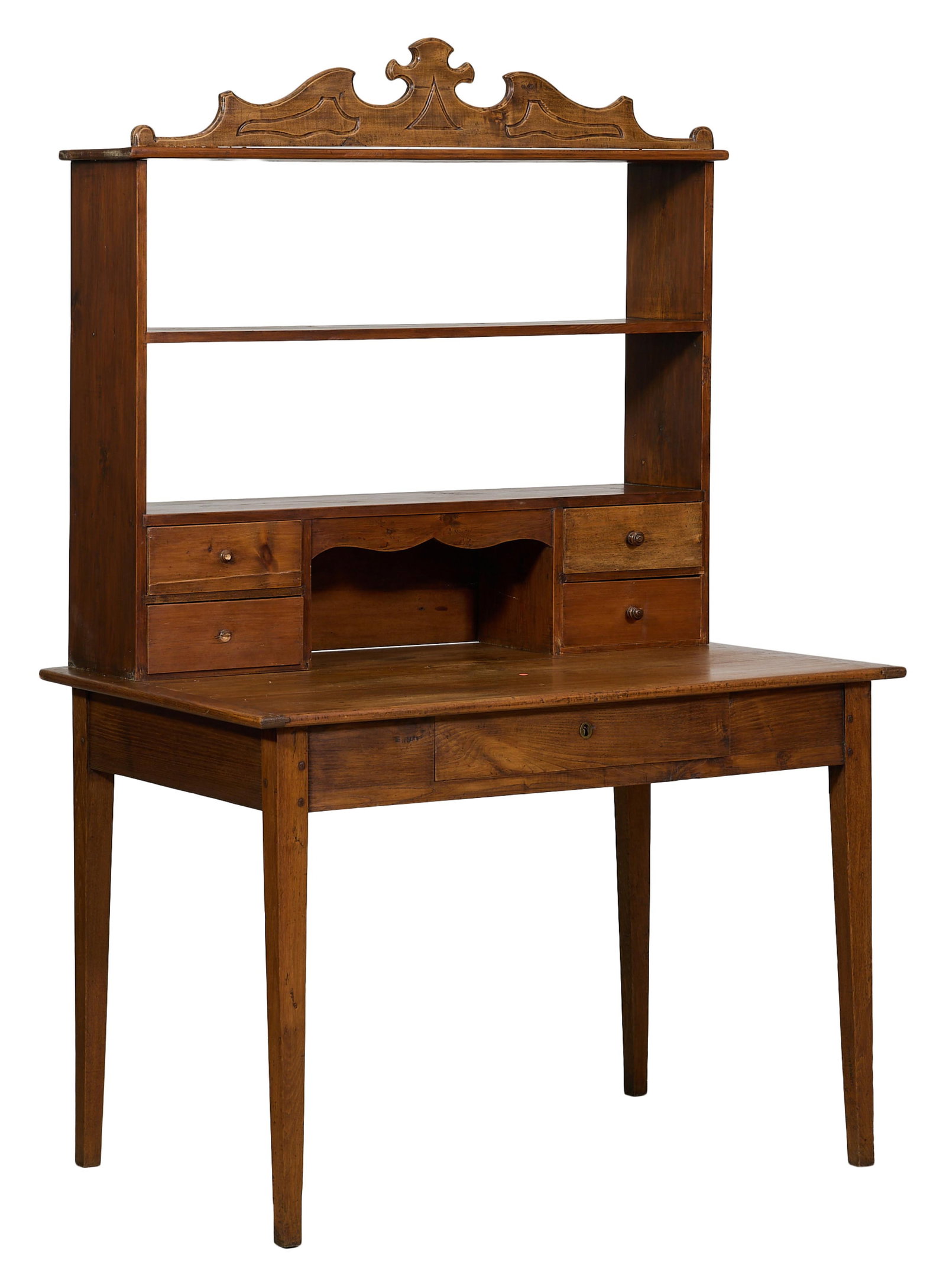 French Louis Philippe Style Walnut Bureau Plat, mid 19th c., Table- H.- 29 in., W.- 42 1/4 in., D.- (1 of 1)