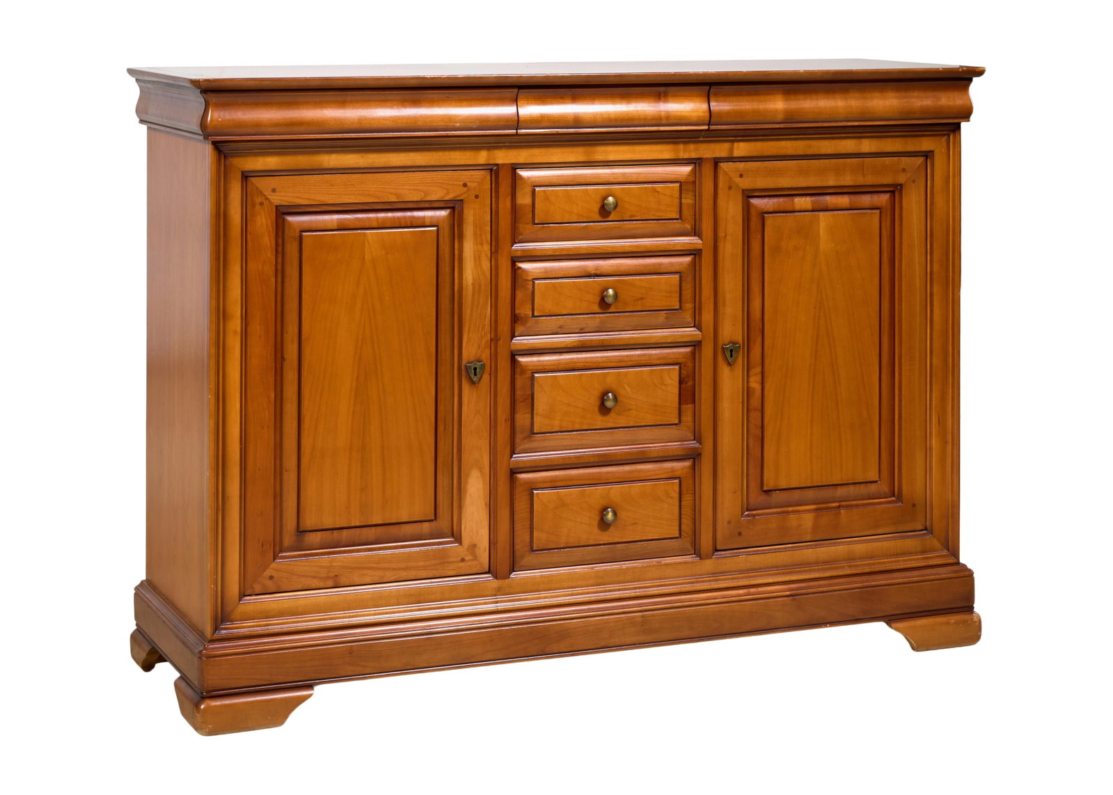 French Louis Philippe Style Cherry Sideboard, late 20th c., H.- 40 1/2 in., W.- 57 in., D.- 19 1/4 (1 of 1)