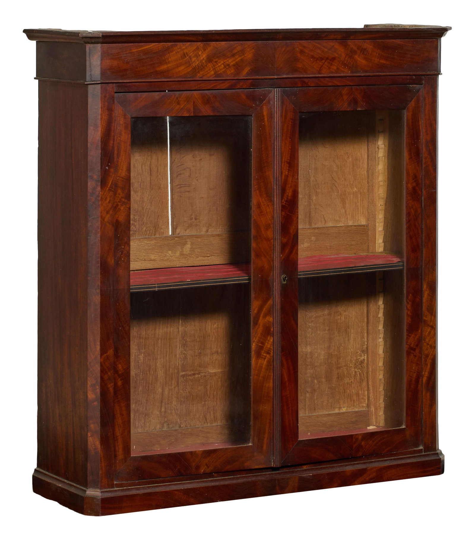 French Louis Philippe Style Walnut Collector's Hanging Cabinet, mid/late 19th c., H.- 41 1/8 in., (1 of 1)