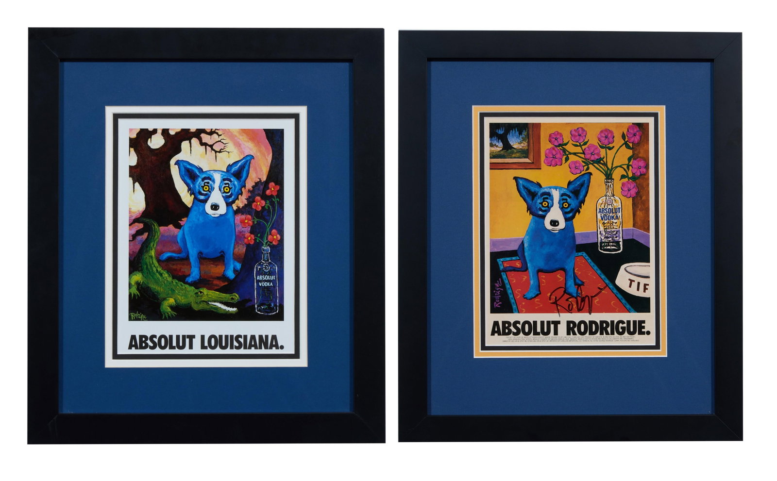 George Rodrigue (American/Louisiana, 1944-2013), Two Absolute Vodka Prints: "Absolute Louisiana" and (1 of 11)