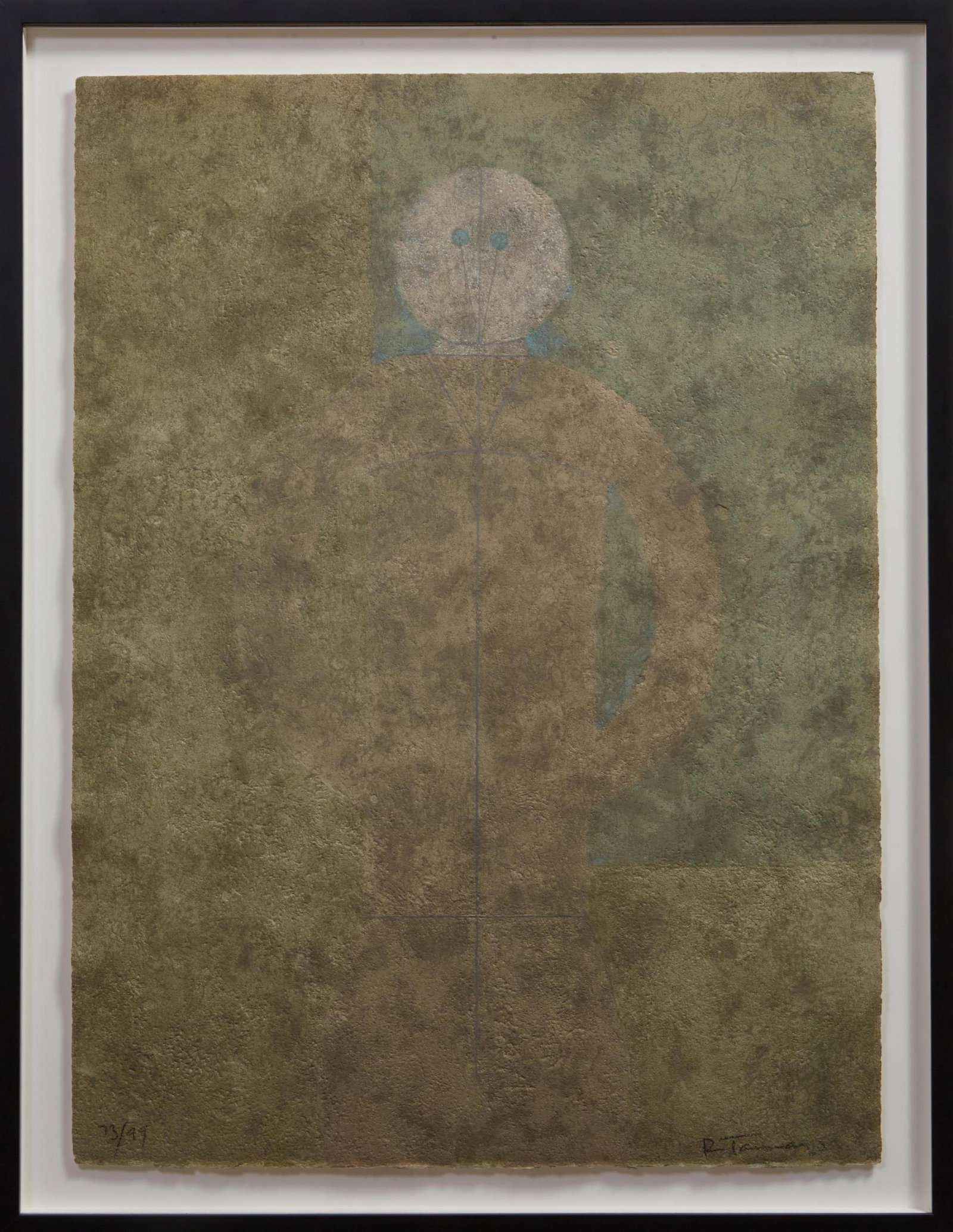 Rufino Tomayo (Mexican/American, 1899-1991), "Personaje en Gris," ca. 1980, H.- 29 3/8 in., W.- 21 (1 of 5)