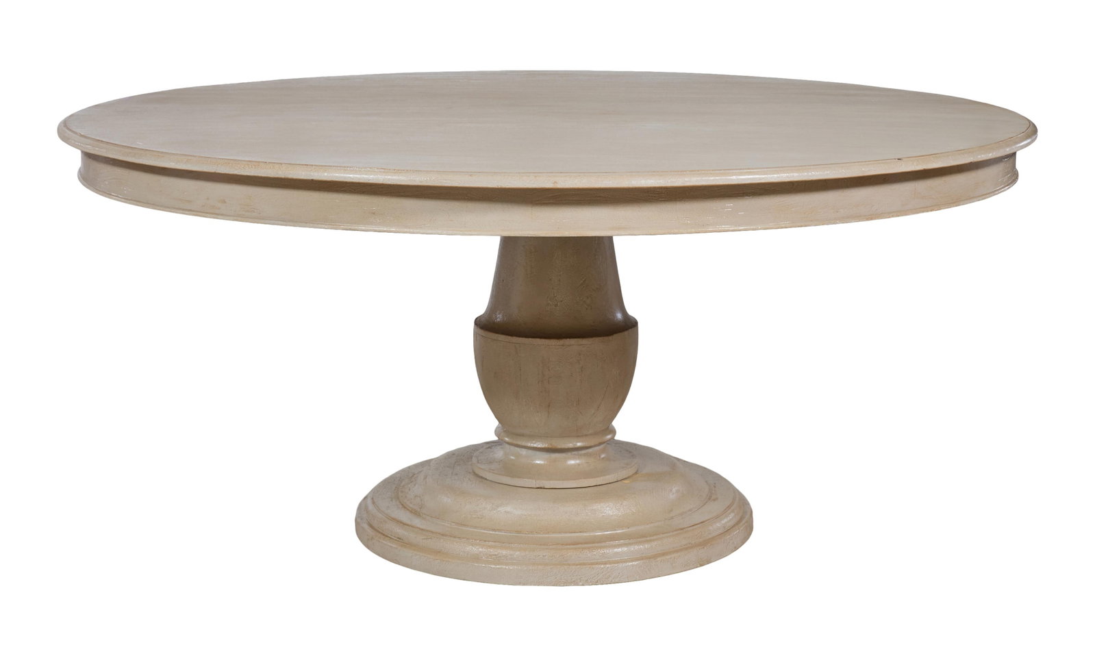 Contemporary Round Polychromed Breakfast Table, 21st c., H.- 30 1/4 in., Dia.- 69 in.; Base- Dia.- (1 of 2)