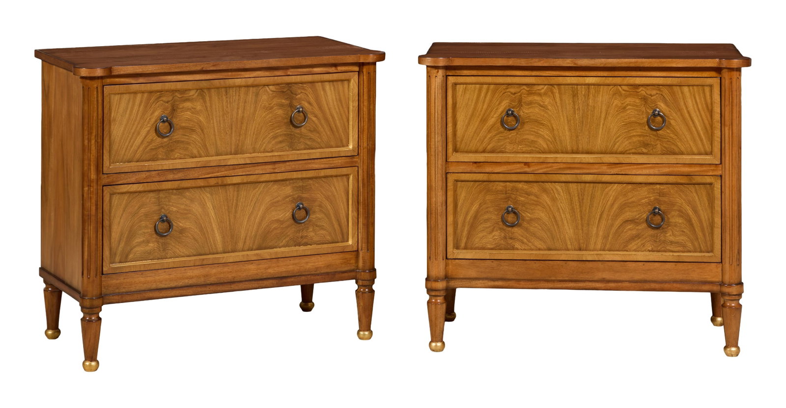 Pair of Louis XVI Style Petite Commodes, 21st c., Each- H.- 32 1/4 in., W.- 36 in., D.- 18 1/4 in. (1 of 1)