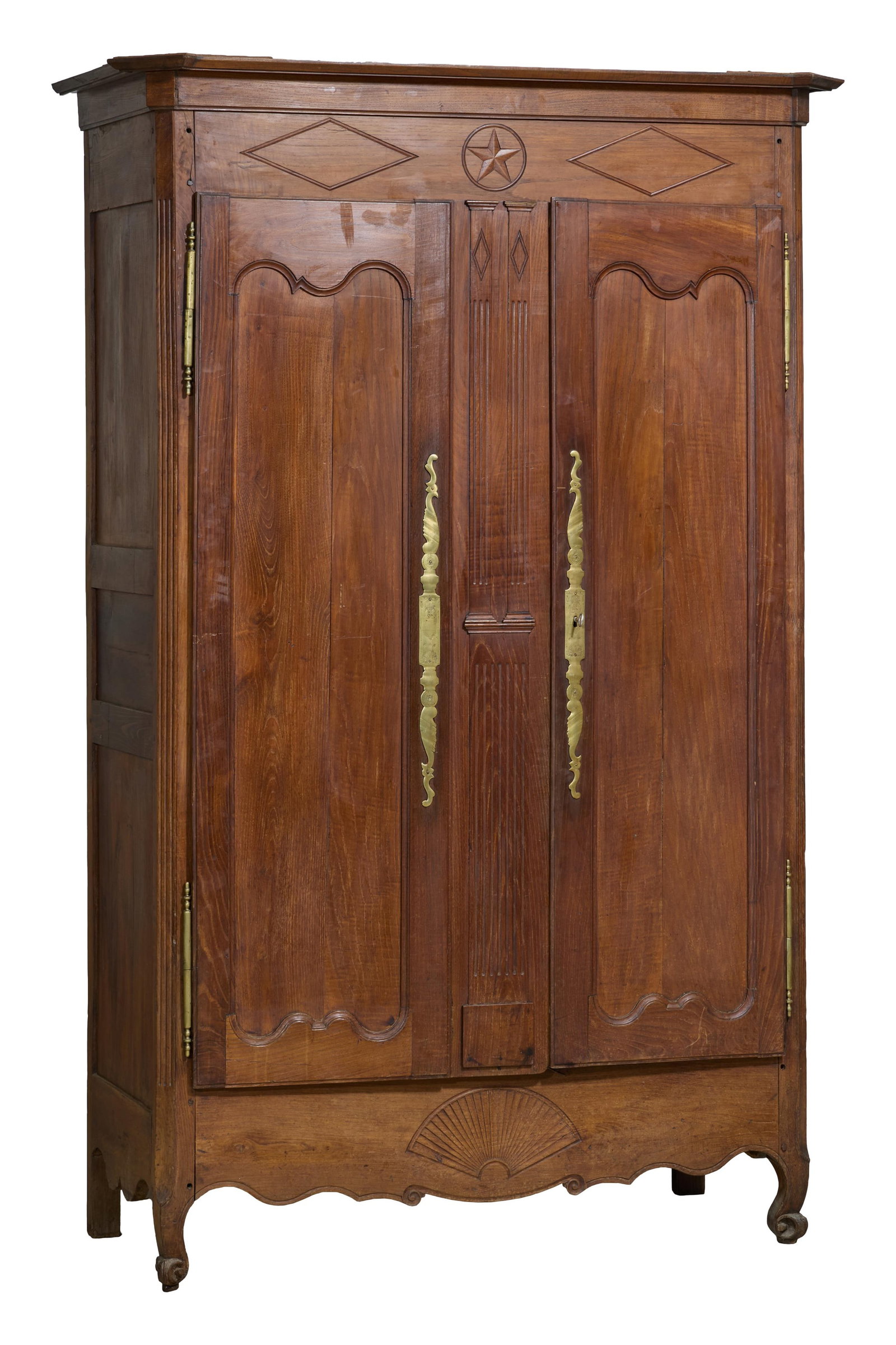 French Louis XV Style Walnut Armoire, mid 19th c., H.- 90 1/2 in., W.- 58 in., D.- 26 1/2 in. (1 of 1)
