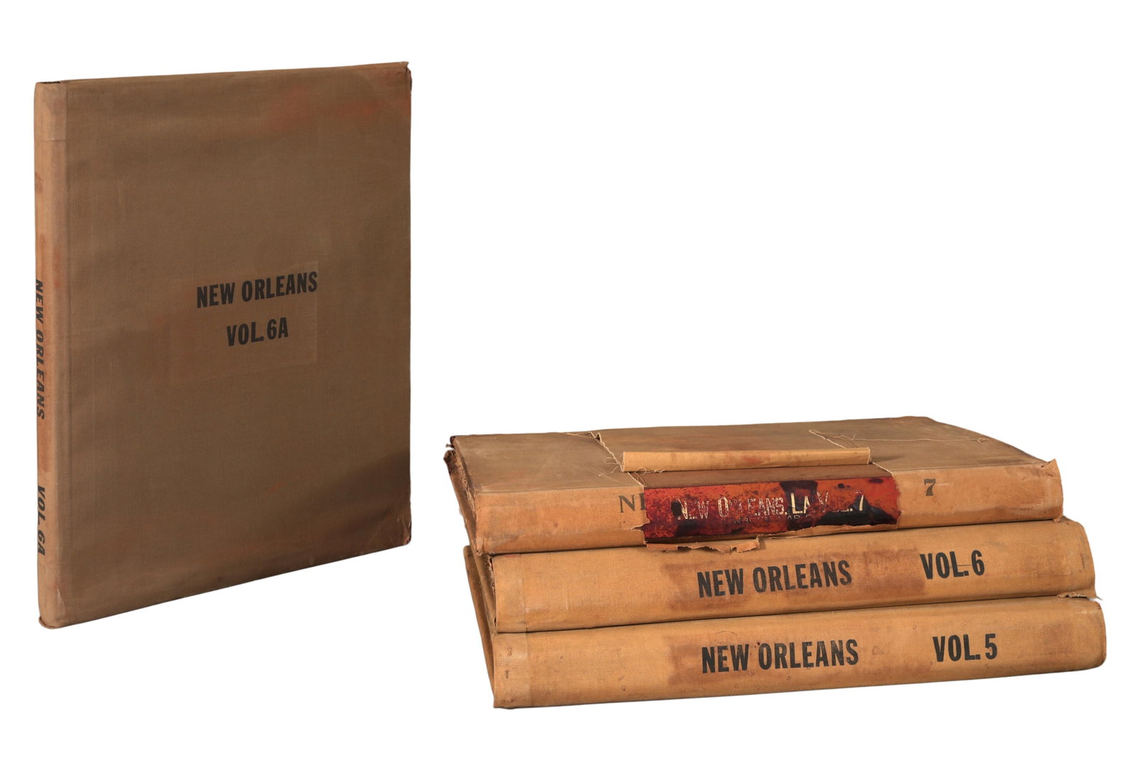 Four Sanborn Fire Insurance Maps of New Orleans and Surrounding Metropolitan, Bound Annals, 1909- (1 of 20)