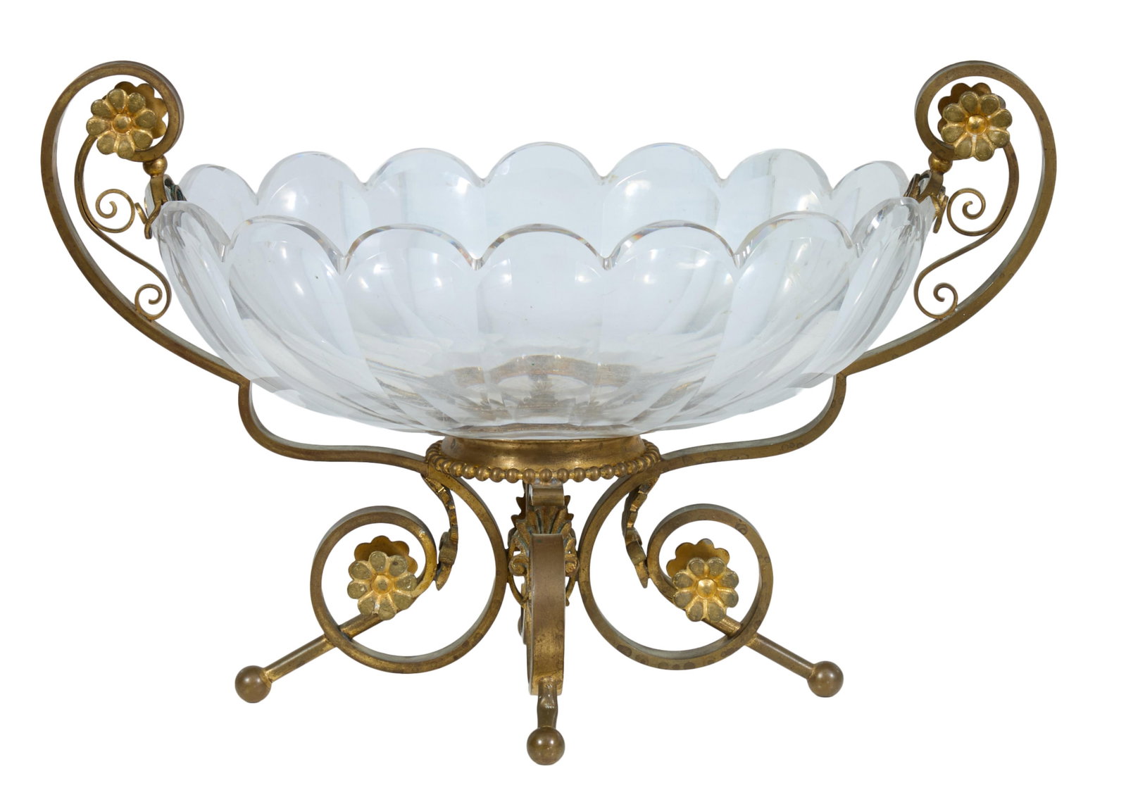 French Ormolu Mounted Centerpiece Bowl, H.- 8 in, W.- 12 1/2 in., D.- 6 3/4 in. (1 of 3)