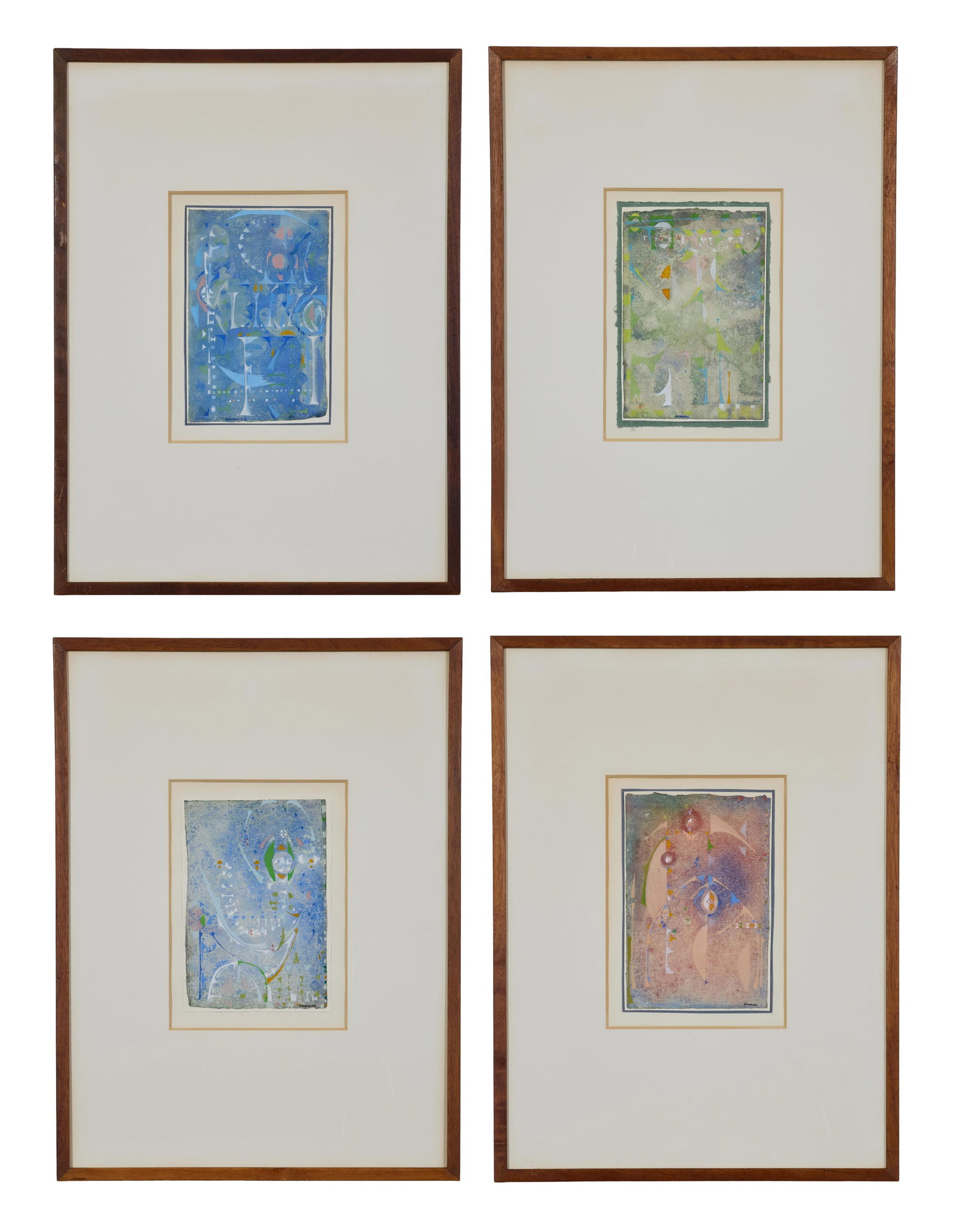 Joseph Dudley Downing (American/Kentucky/Paris, 1925-2007), Four Works on Paper, Each- Sight- H.- 8 (1 of 20)