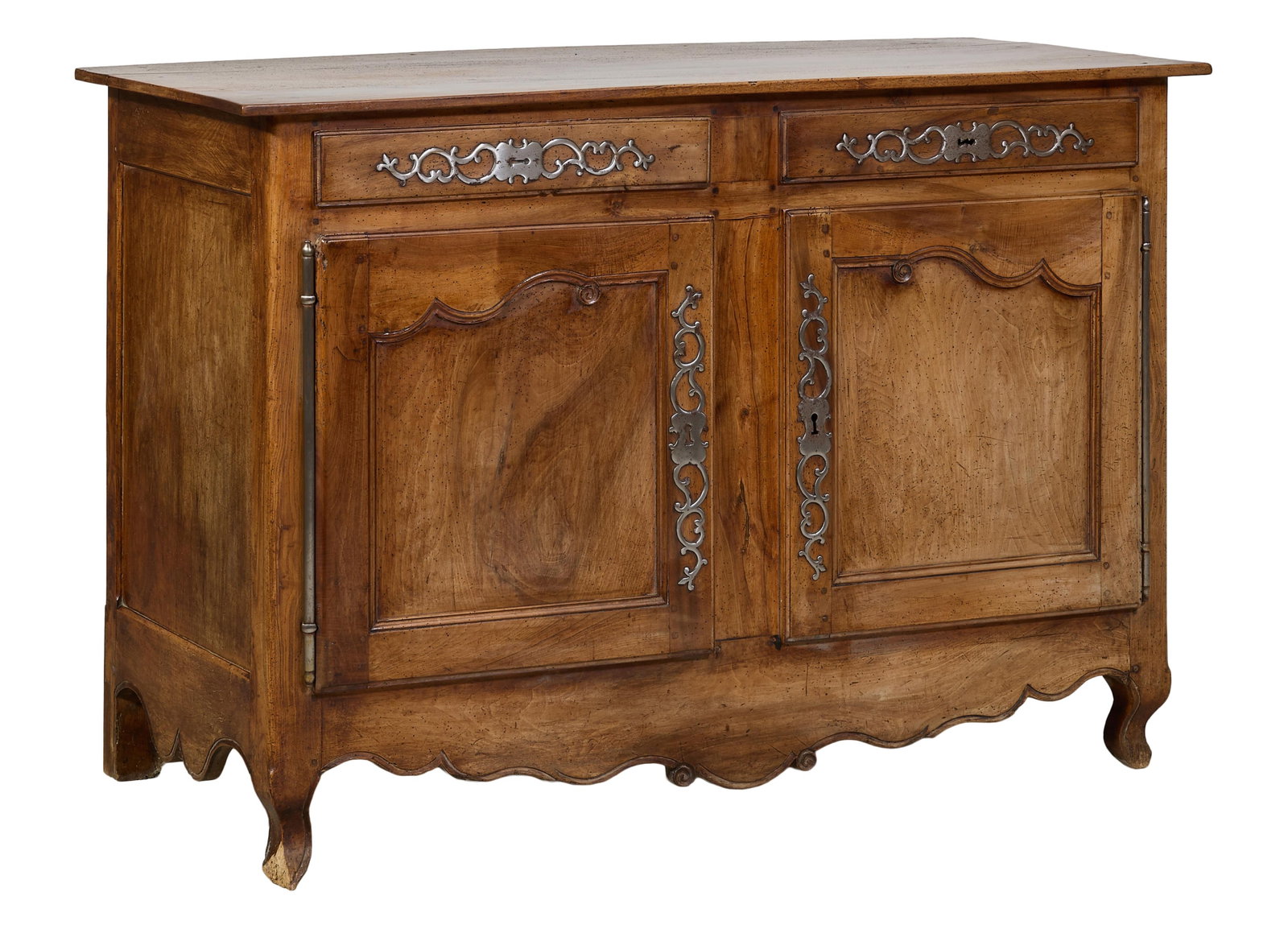 French Louis XV Style Walnut Sideboard, mid 19th c., H.- 38 1/2 in., W.- 56 in., D.- 24 3/4 in. (1 of 1)
