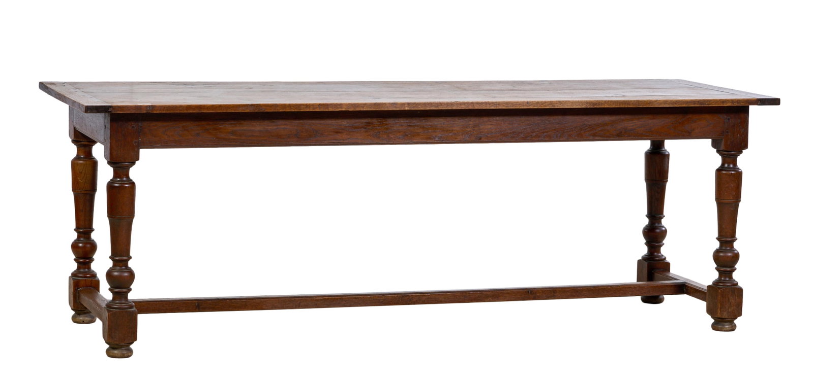 French Provincial Walnut Farm Table, early 20th c., H.- 29 1/2 in., W.- 86 3/4 in., D.- 29 in. (1 of 2)
