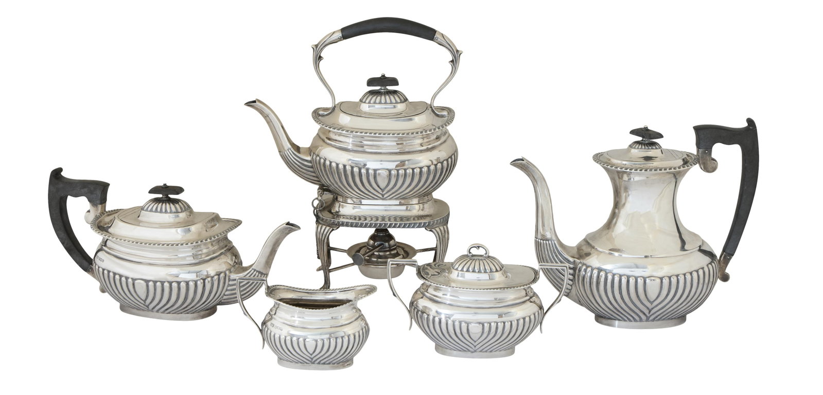 Five Piece British Sterling Coffee and Tea Service, Edward Viner, Sheffield, 1940, App. Total Wt.- (1 of 12)