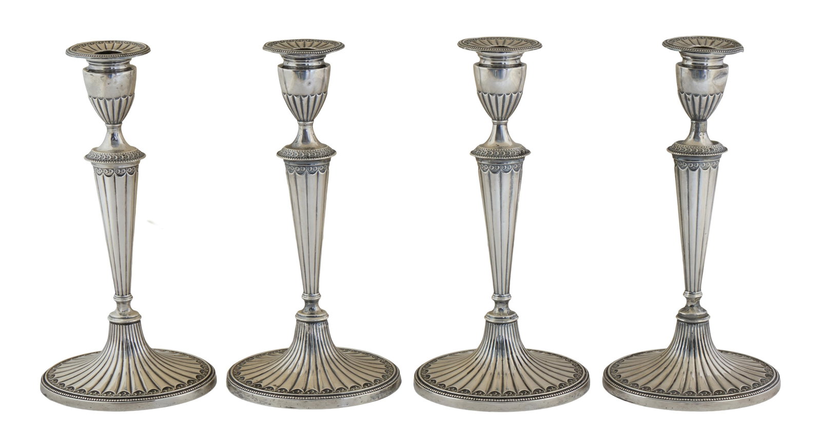 Set of Four Neoclassical Style Gorham Weighted Sterling Single Candlesticks, early 20th c., Each- (1 of 5)