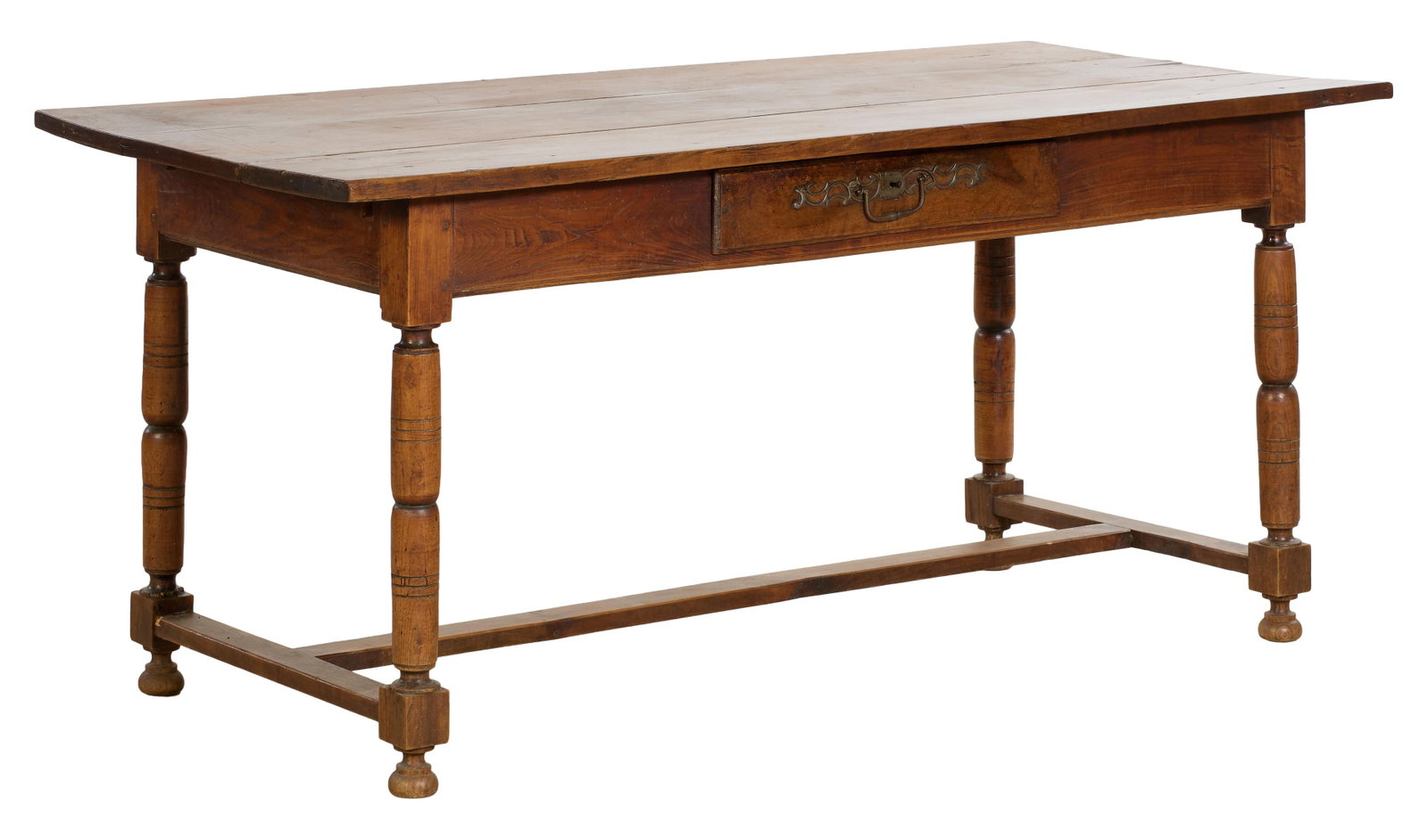 French Louis XIII Style Walnut Farm Table, mid 19th c., H.- 30 3/4 in., W.- 68 1/2 in., D.- 31 3/4 (1 of 1)