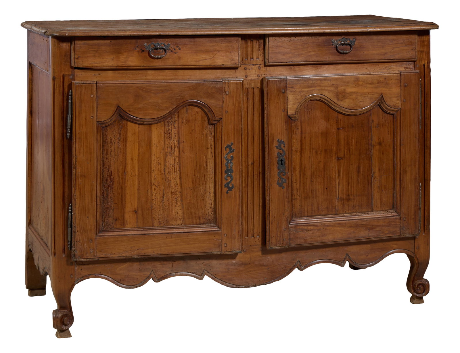 French Louis XV Style Walnut Sideboard, mid 19th c., H.- 41 1/4 in., W.- 57 in., D.- 25 in. (1 of 1)