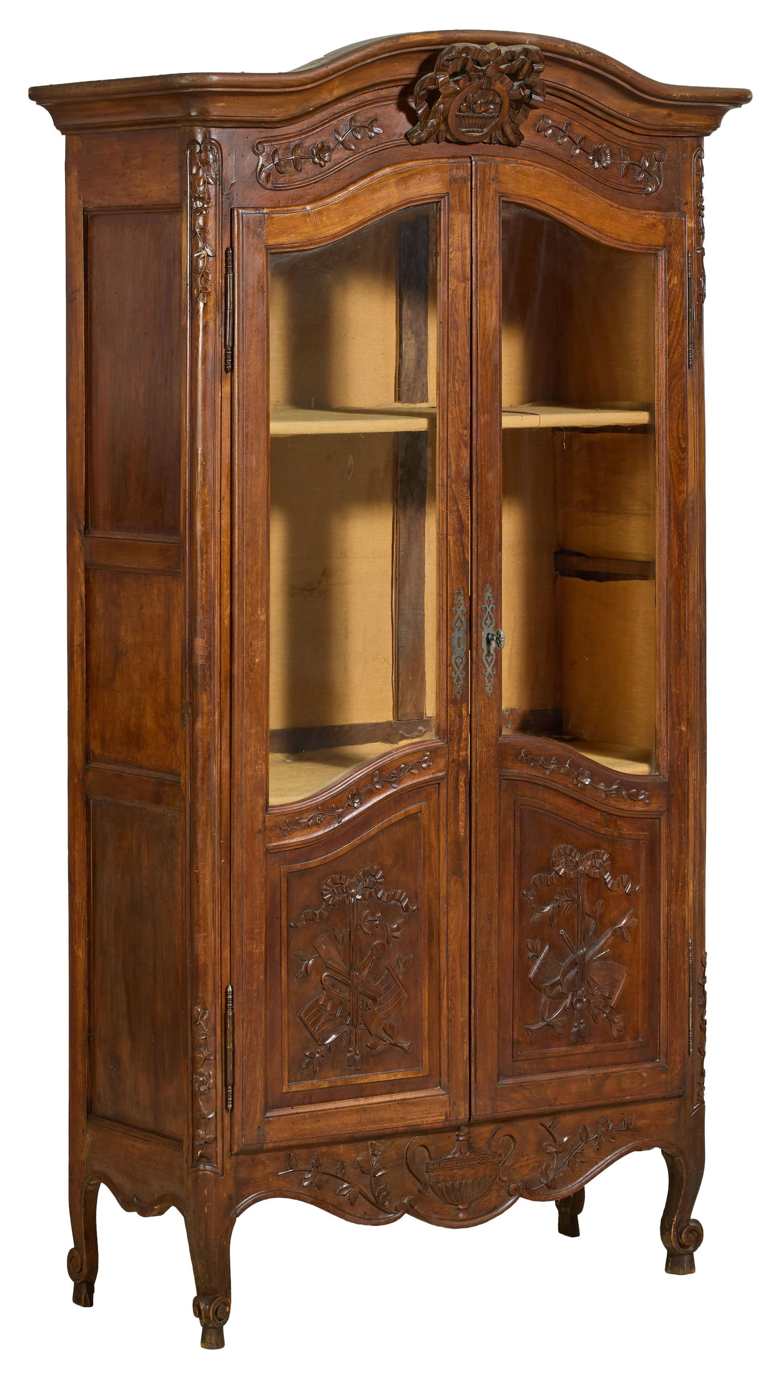 French Louis XV Style Curio Cabinet, late 19th c., H.- 79 in., W.- 44 in., D.- 20 in. (1 of 3)