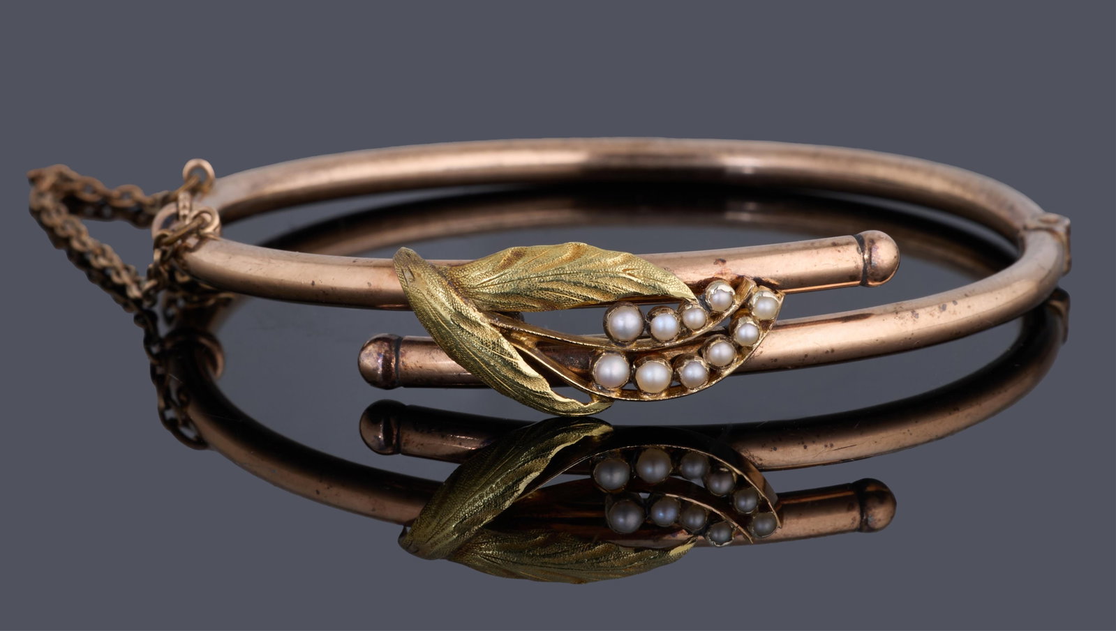 14K Varicolor Gold Hinged Bangle, App. Total Wt.- 10.6 grams, Int. Dia.- 2 1/8 in. (1 of 1)