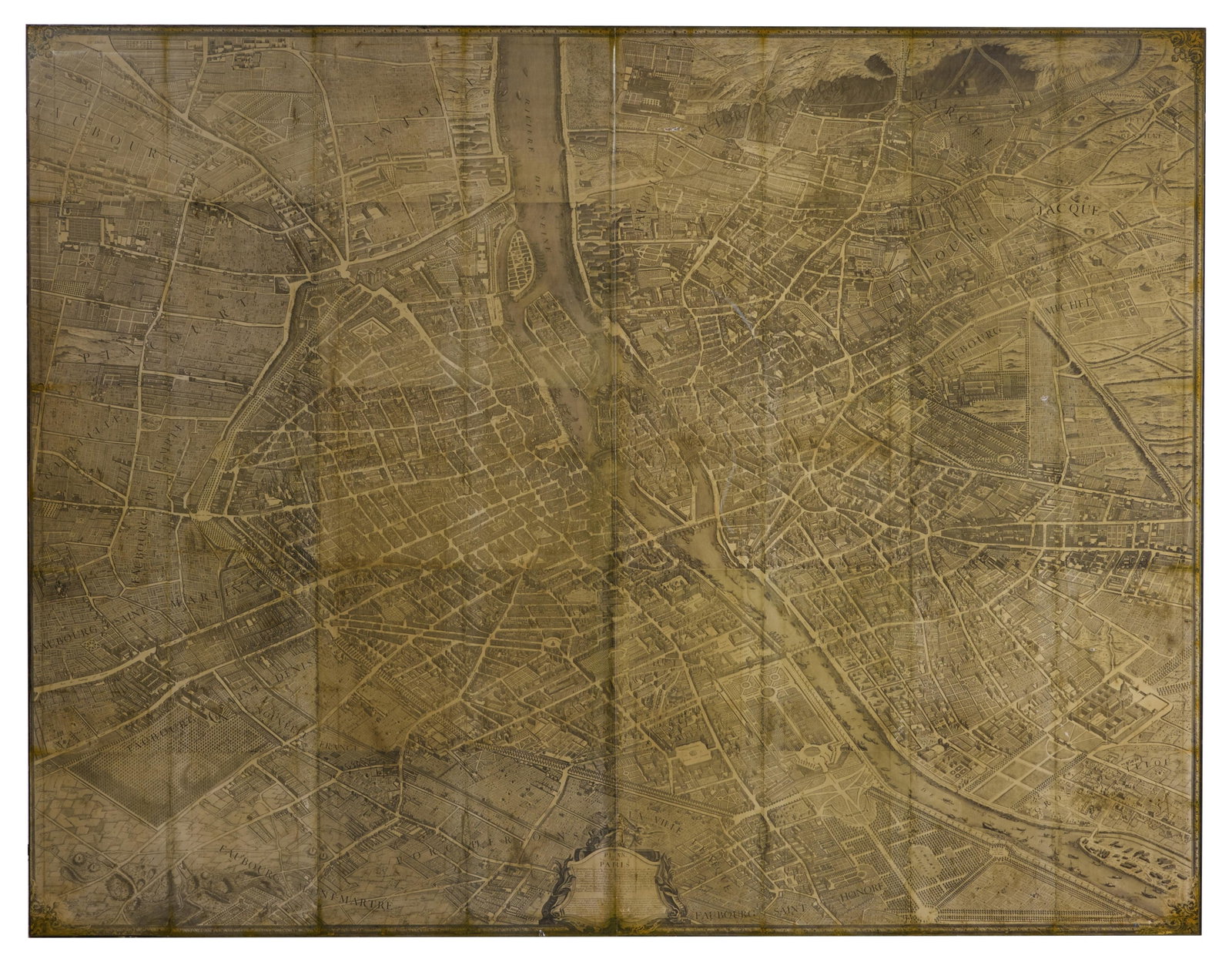 After Michel-Etienne Turgot (French, 1690-1751), "Plan de Paris (1739)," late 20th c., H.- 78 1/2 (1 of 5)