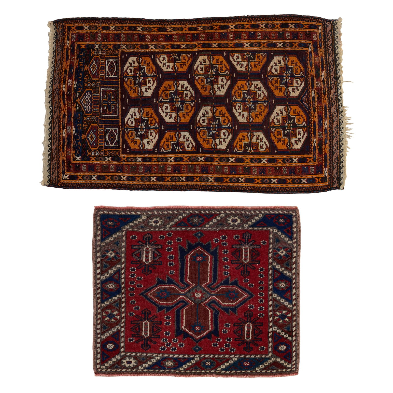 Two Small Carpets, Larger- 2' 9 x 4' 7; Smaller- 2' x 2' 6. (2 Pcs.) (1 of 5)