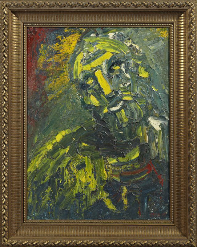 Joachim Probst (1913-1980), "St. Paul," 1953, impasto: Joachim Probst (1913-1980), "St. Paul," 1953, impasto on panel, titled, signed and dated verso, framed, H.- 40 in., W.- 30 in.