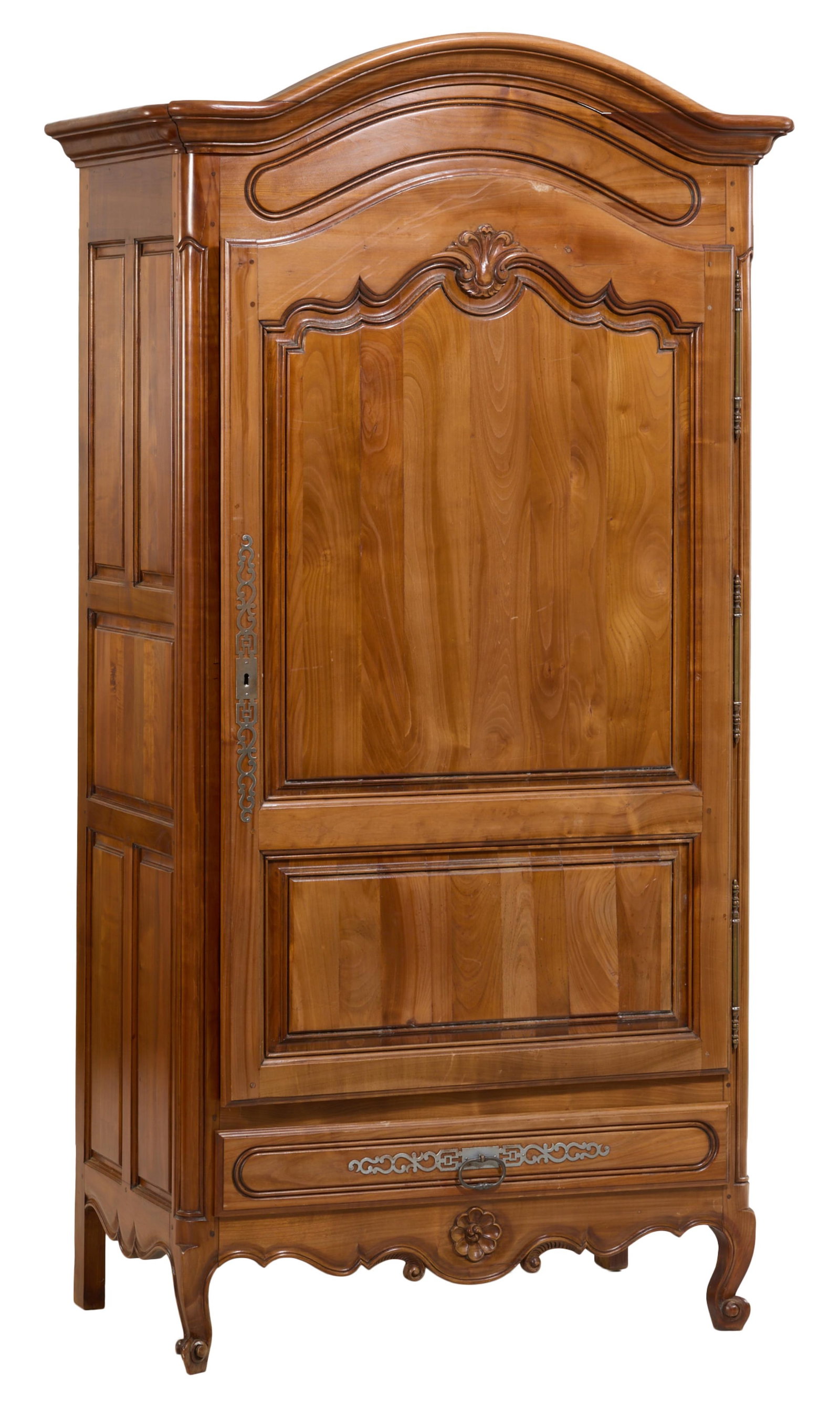 French Louis XV Style Cherry Bonnetiere, mid/late 20th c., H.- 83 1/2 in., W.- 44 in., D.- 26 in. (1 of 12)
