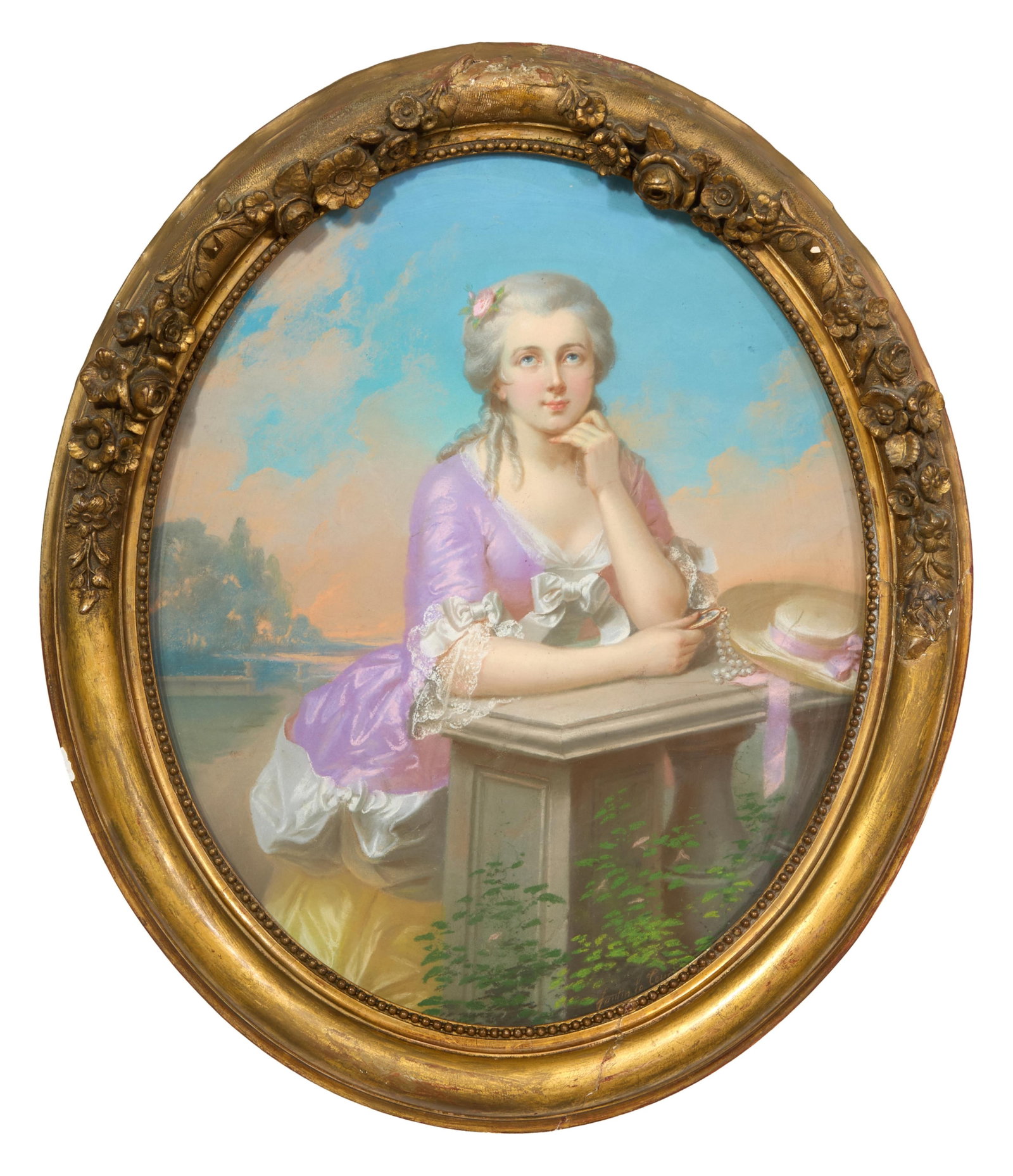 Theodore Fantin-Latour (French, 1805-1872/75), "Portrait of a Lady Daydreaming," Sight- H.- 17 1/4 (1 of 4)