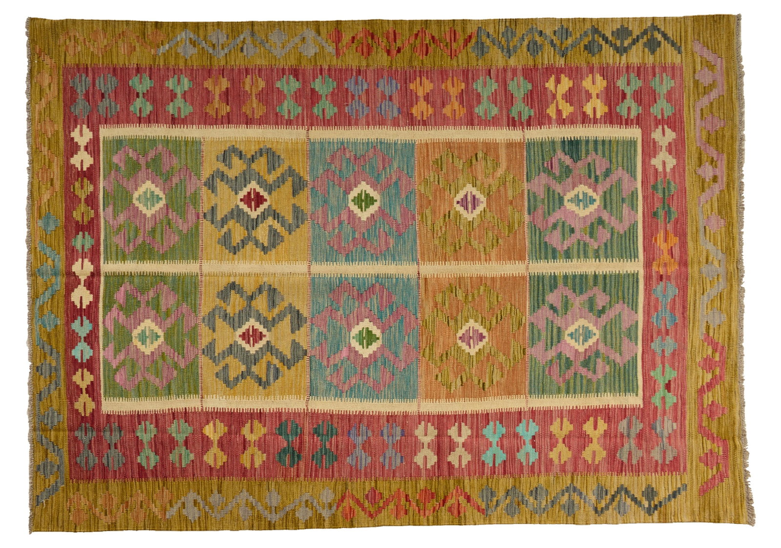 Turkish Kilim Carpet, 5' 9 x 8' 1. (1 of 2)