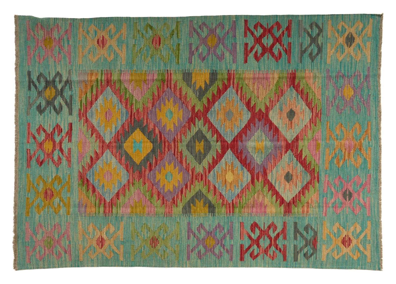 Turkish Kilim Carpet, 4' 8 x 6' 10. (1 of 2)