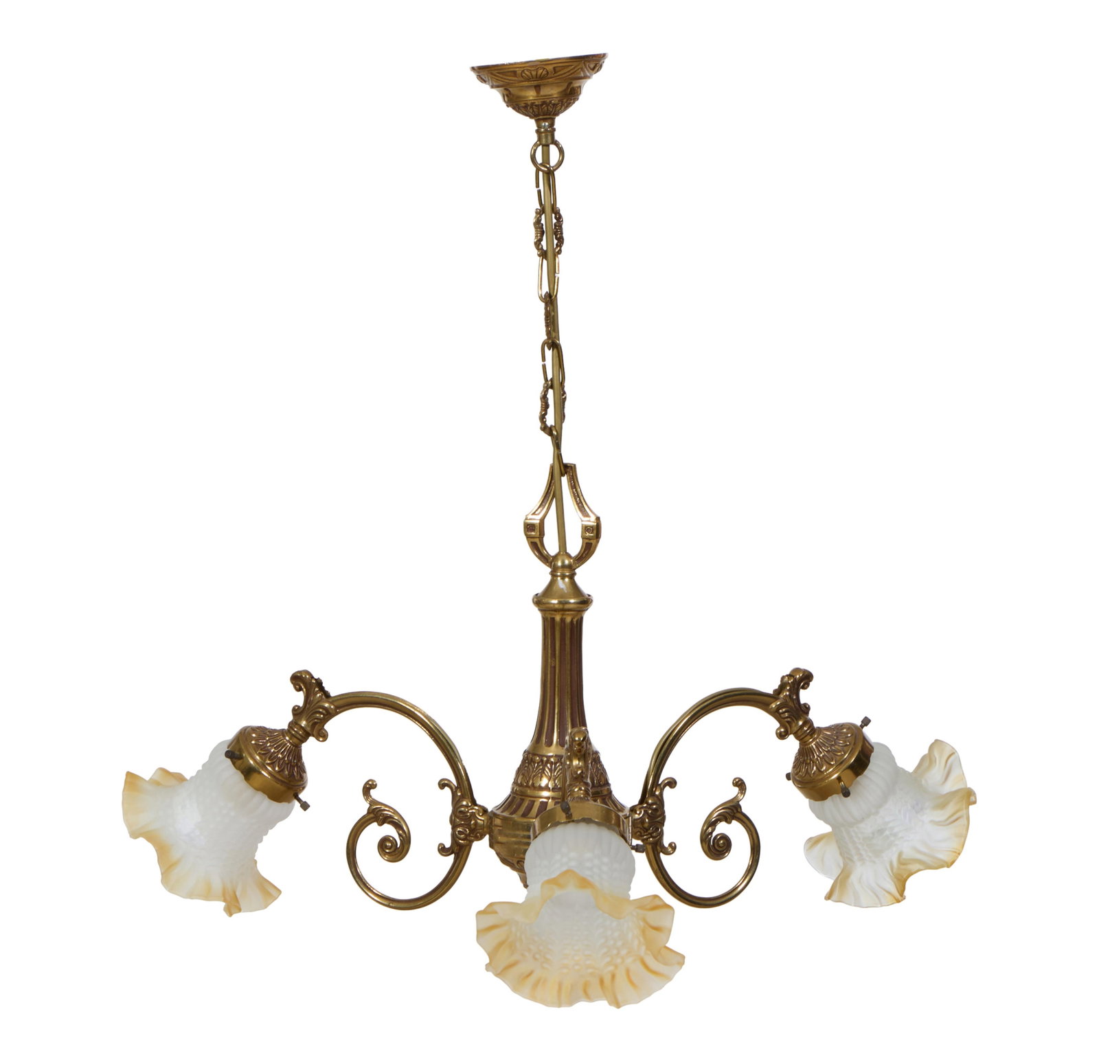 French Louis XVI Style Chandelier, mid 20th c., H.- 28 in., Dia.- 22 in. (1 of 3)