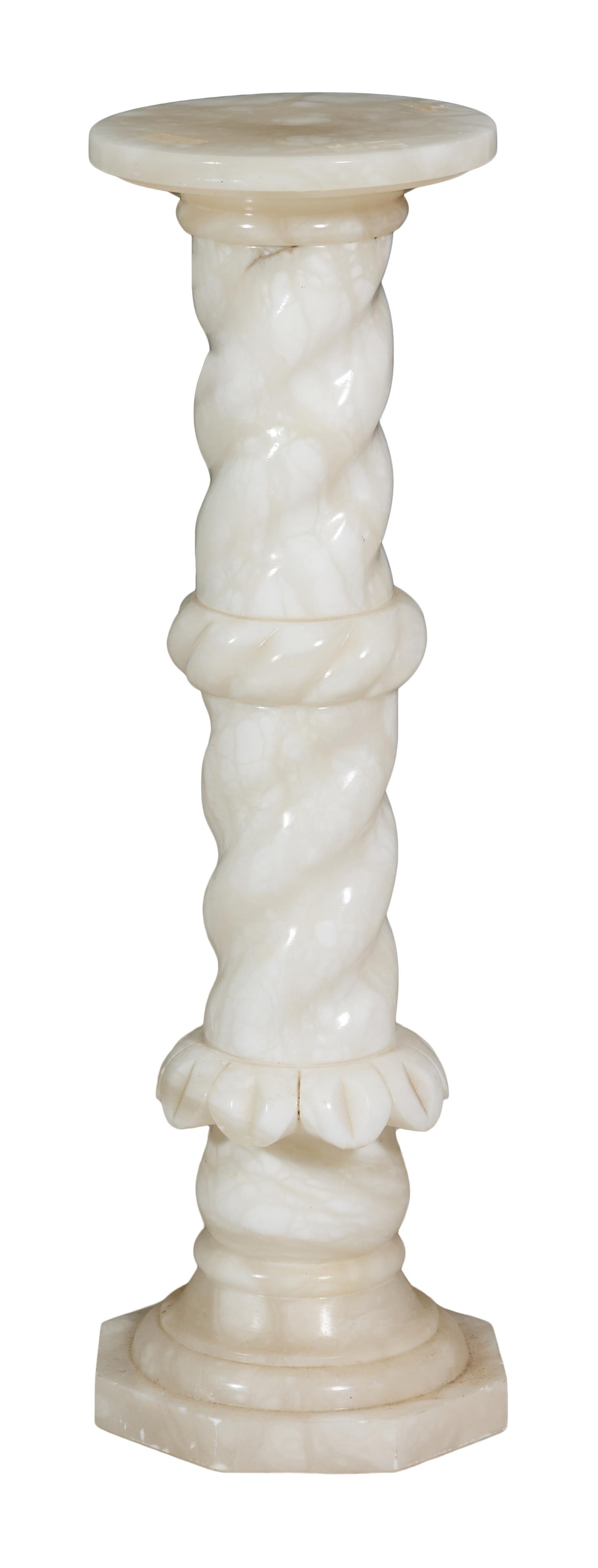 Continental Marble Column Pedestal, late 19th c., H.- 32 in., Dia.- 10 in. (1 of 1)
