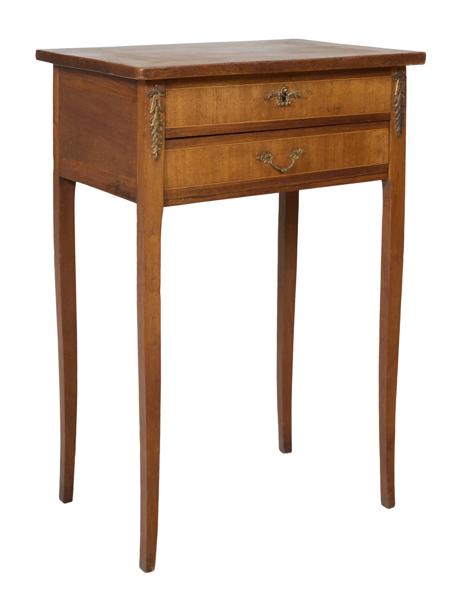 French Louis XVI Style Walnut Marquetry Poudreuse, 20th c., H.- 29 in., W.- 20 in., D.- 14 in. (1 of 3)
