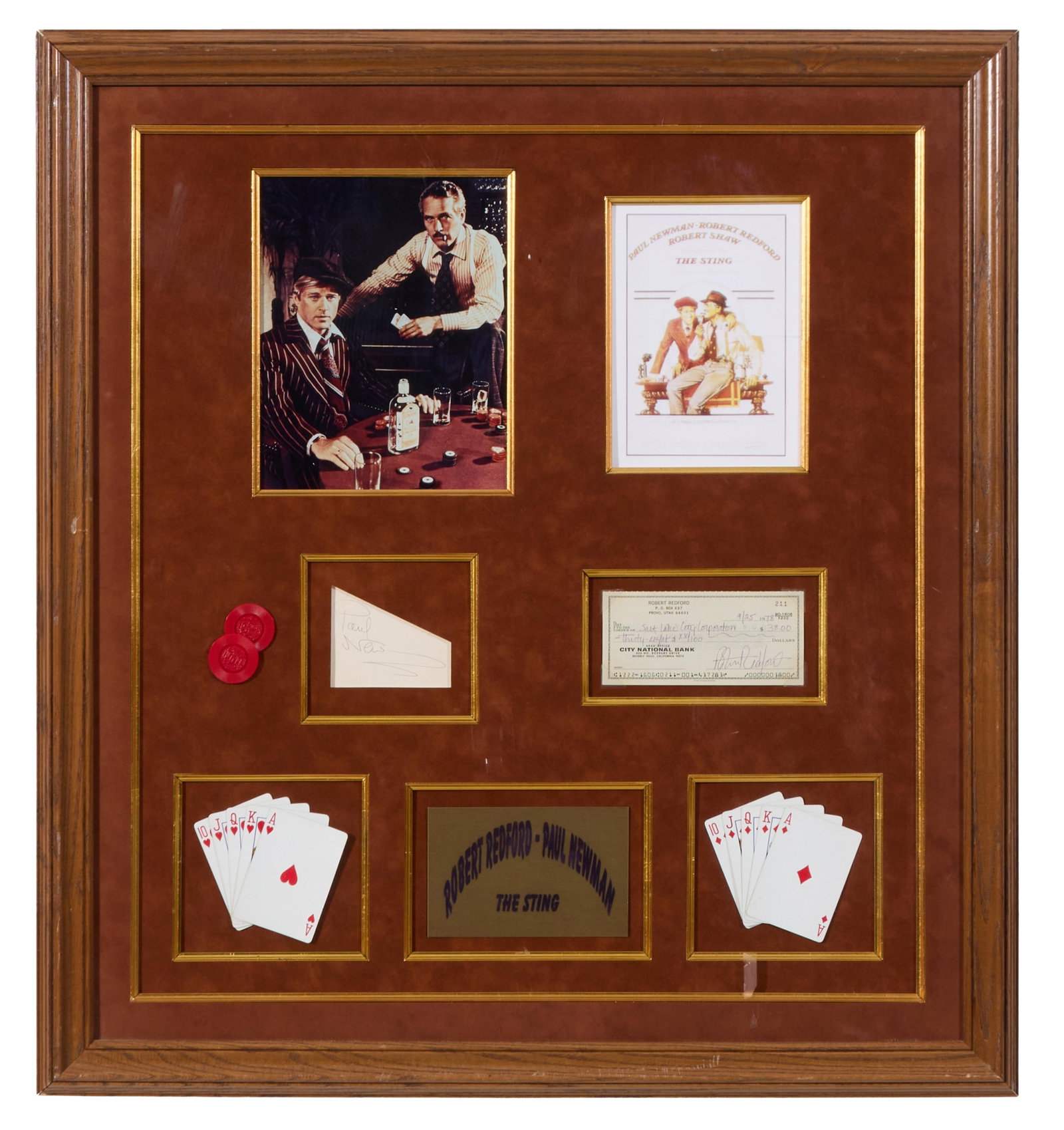 Robert Redford and Paul Newman Autographed Memorabilia, Overall- H.- 31 7/8 in., W.- 29 3/8 in. (1 of 7)