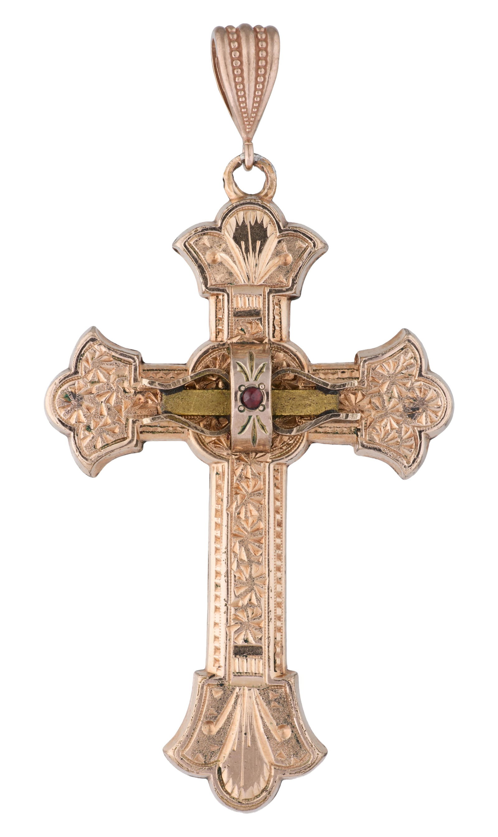 Gold Plated Coptic Cross, 20th c., H.- 2 in., W.- 1 3/8 in. (1 of 2)