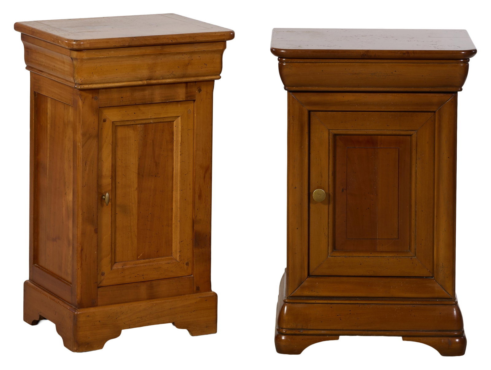 Two French Louis Philippe Style Cherry Nightstands, 20th/21st c., Each- H.- 28 1/2 in., W.- 19 in., (1 of 1)