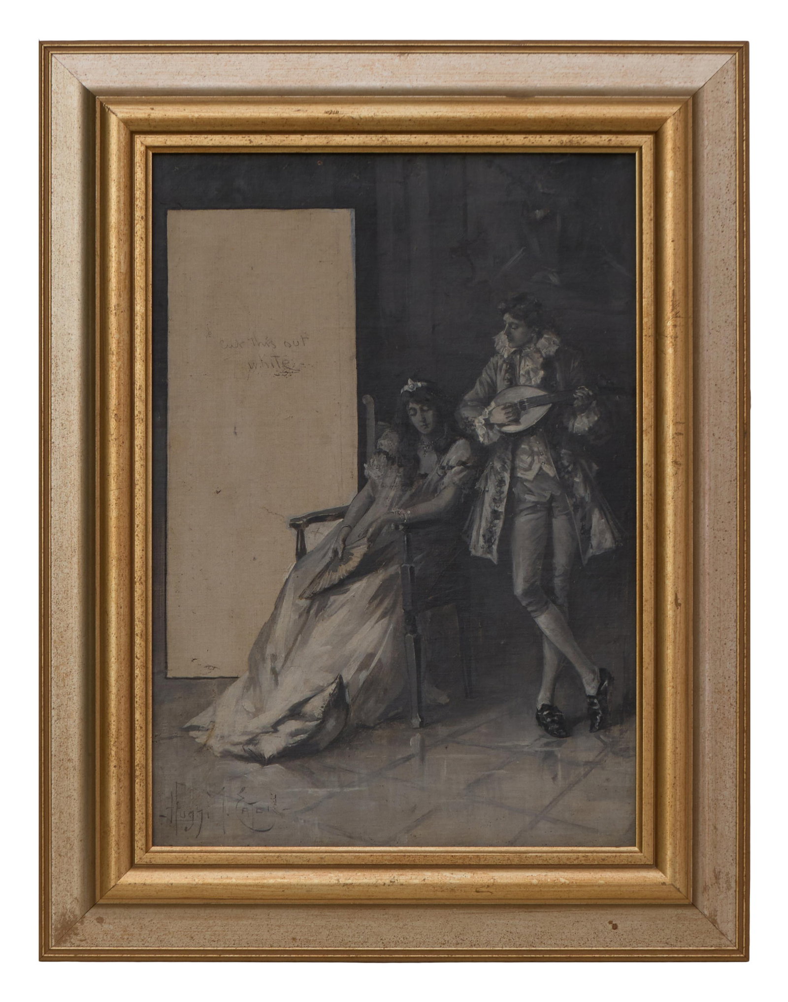 Hugh McDougal Eaton (American/New York, 1865-1924), "The Courtship," H.- 20 in., W.- 14 in., Framed- (1 of 4)