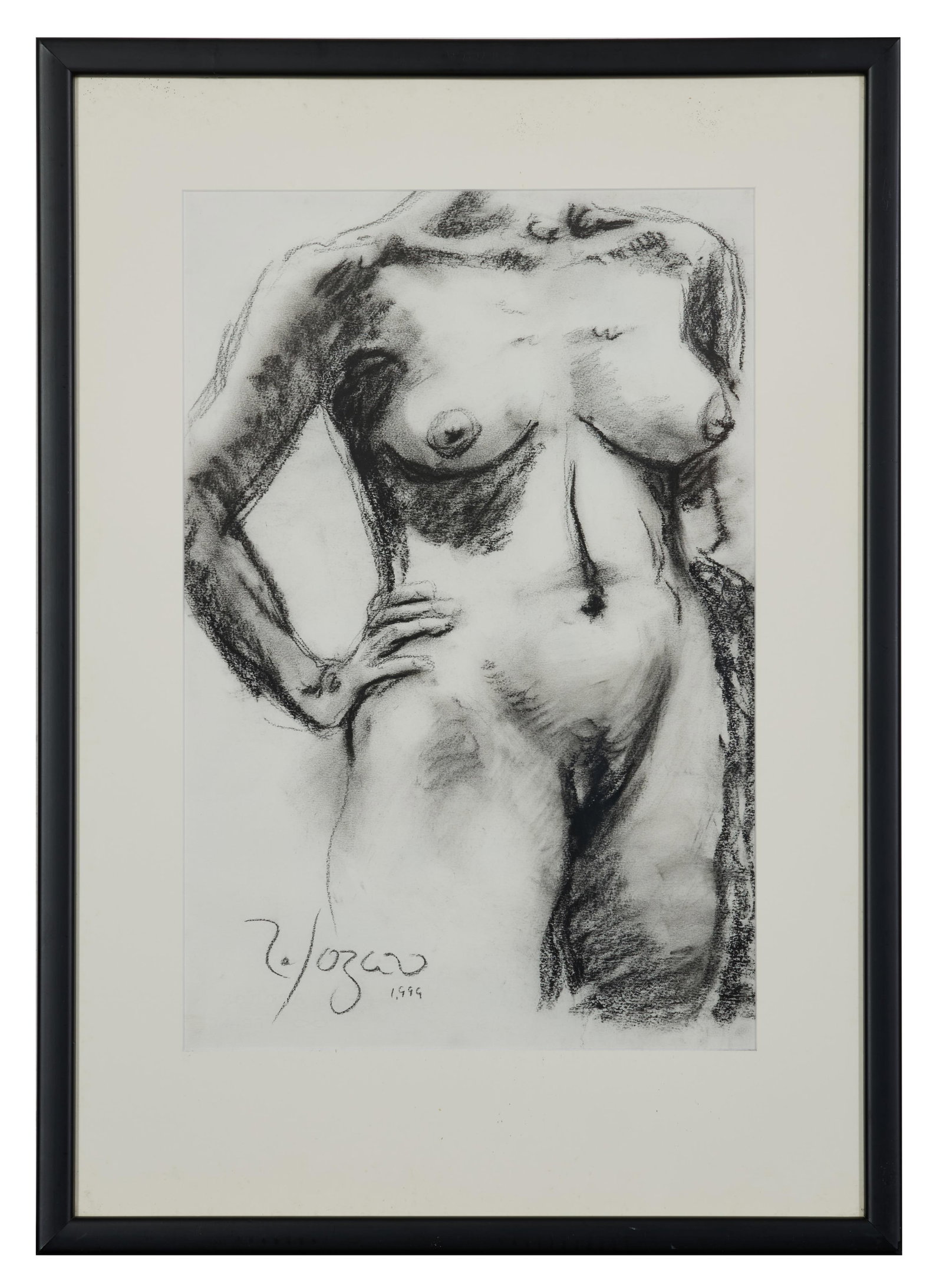 Continental/American School (20th Century), "Standing Nude," 1999, Sight- H.- 22 in., W.- 14 in., (1 of 4)