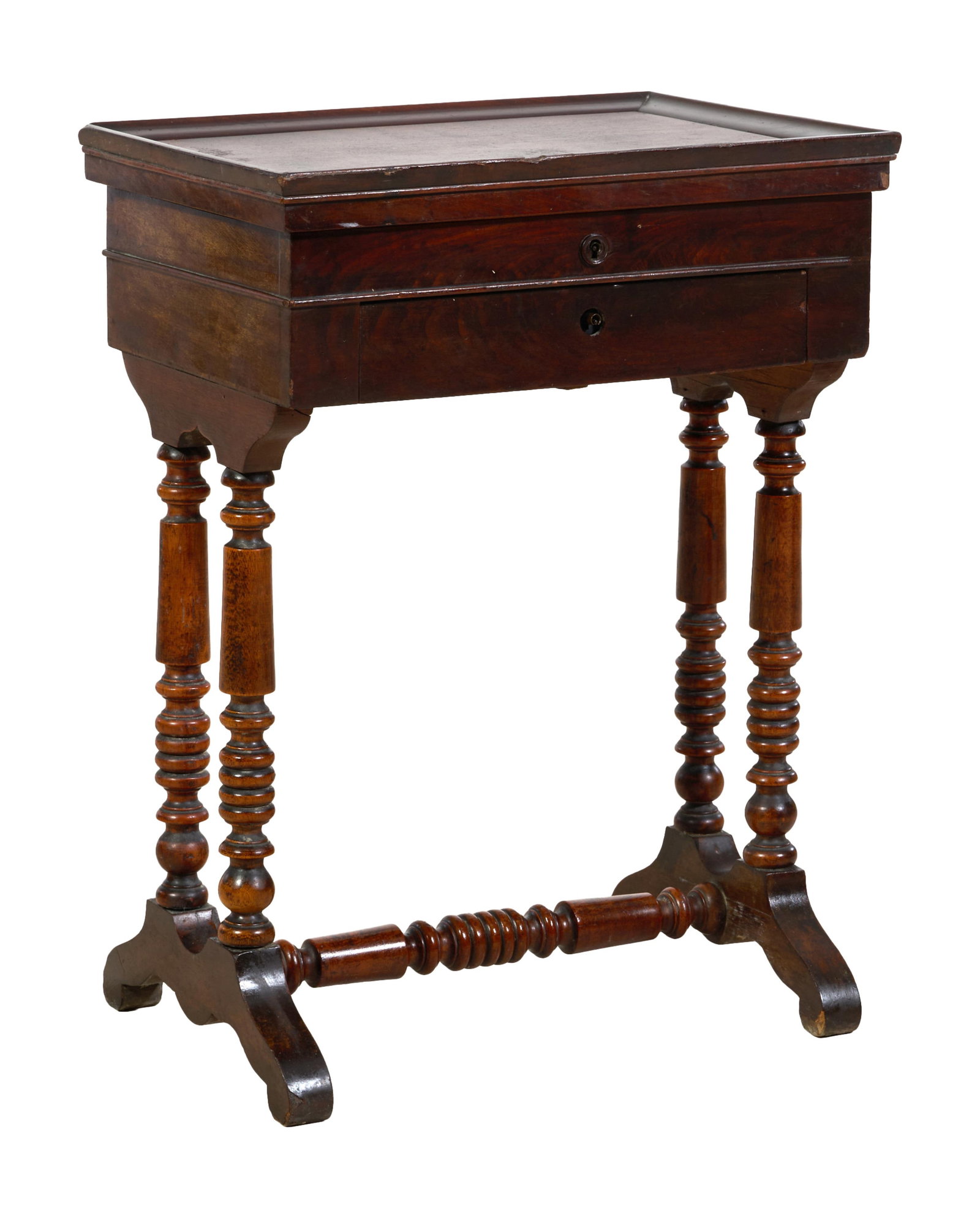 French Napoleon III Walnut Travailleuse, late 19th c., H.- 27 in., W.- 20 in., D.- 14 in. (1 of 1)