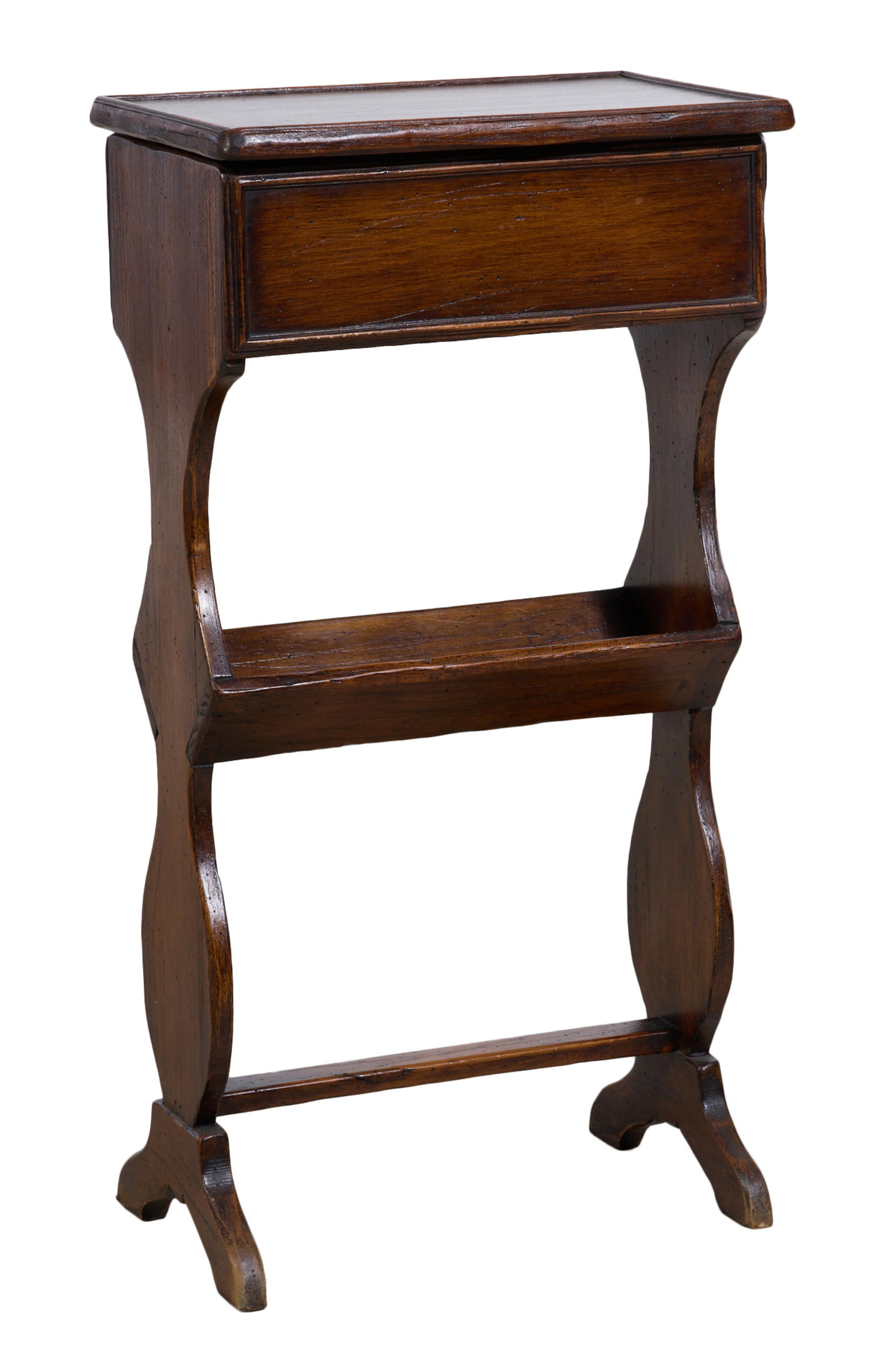 French Provincial Petite Library Stand, late 20th c., H.- 28 in., W.- 14 1/2 in., D.- 9 1/2 in. (1 of 2)