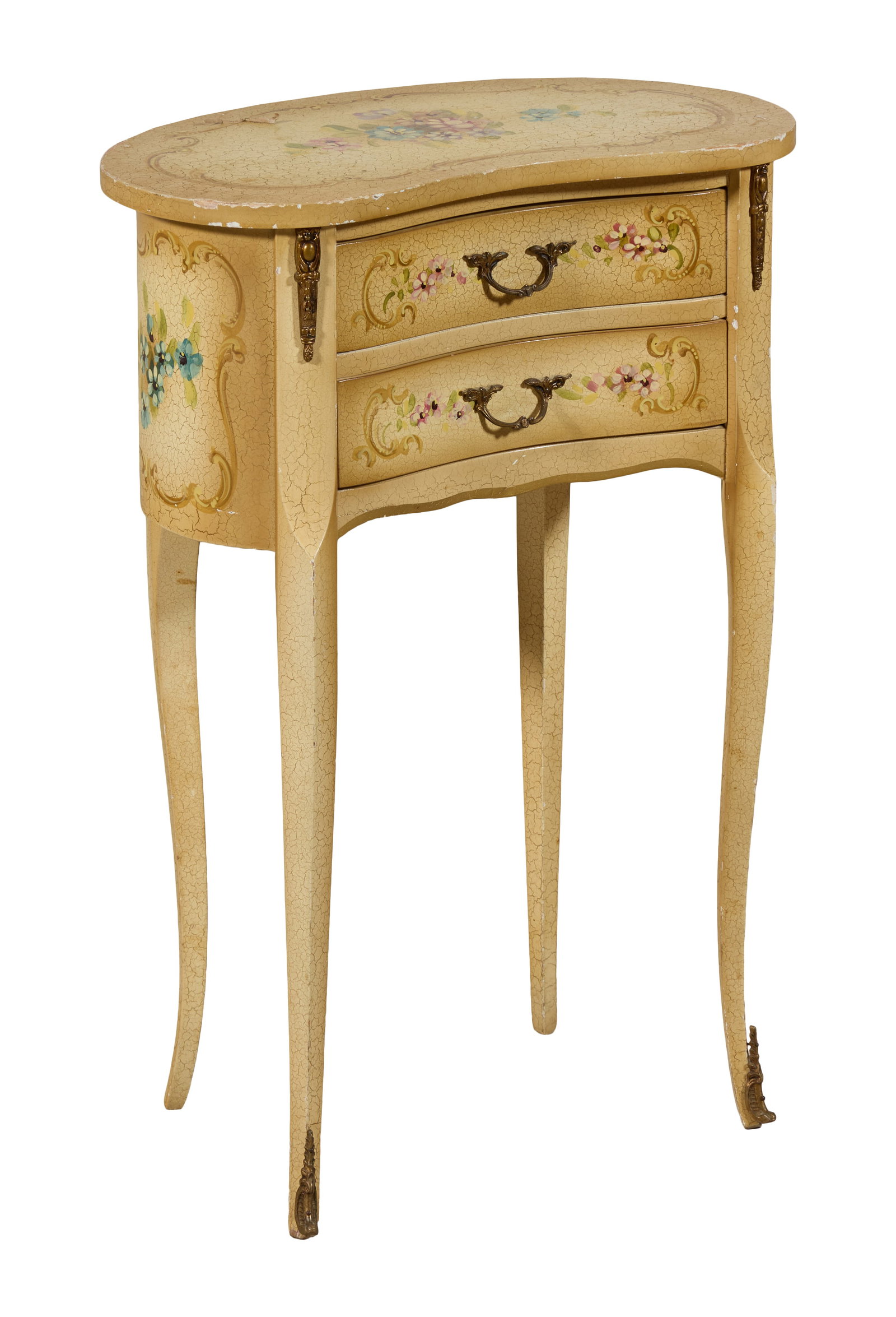 French Louis XV Style Nightstand, mid 20th c., H.- 26 1/2 in., W.- 18 1/2 in., D.- 12 in. (1 of 3)