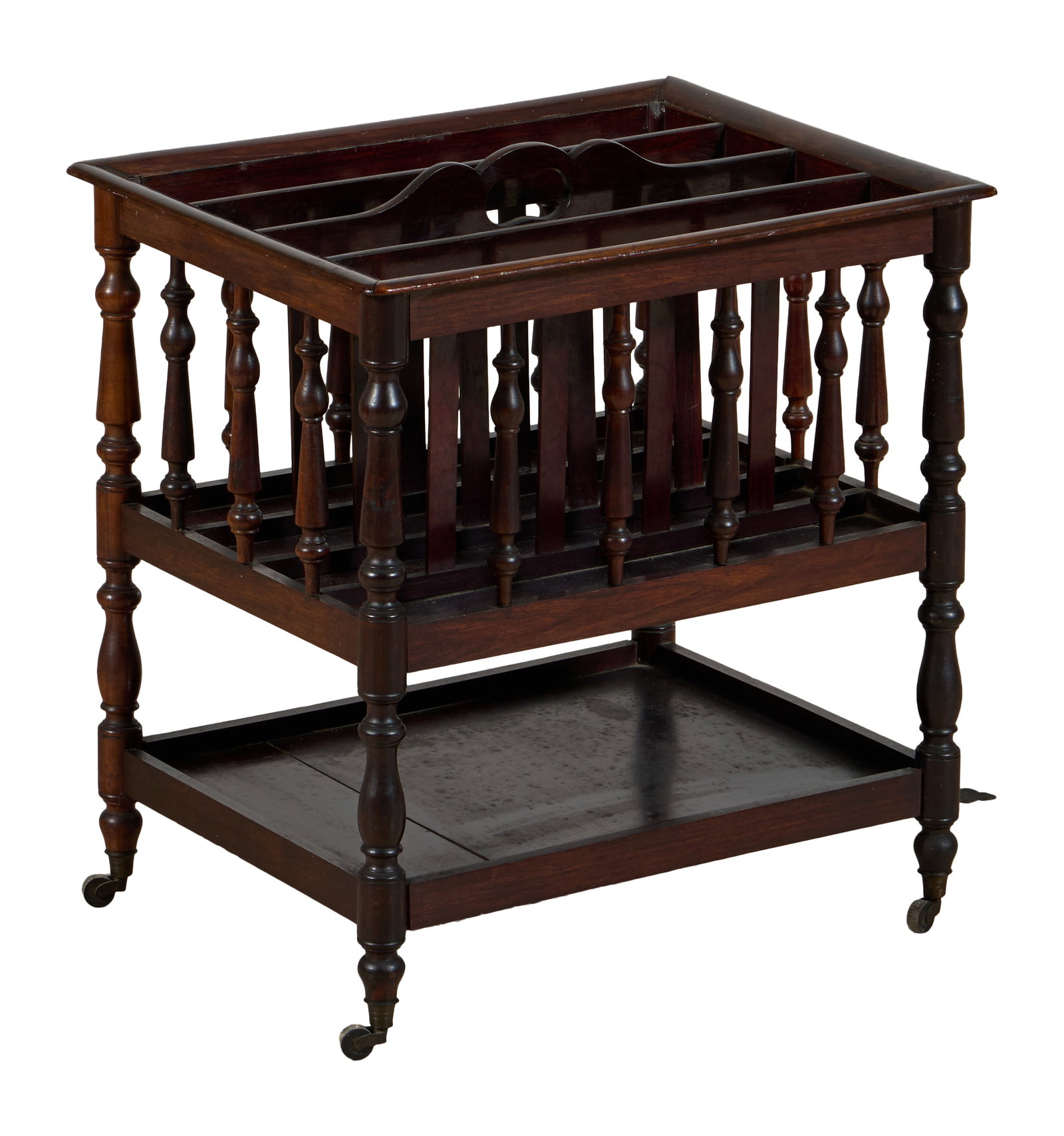 French Napoleon III Walnut Canterbury, late 19th c., H.- 18 in., W.- 17 in., D.- 14 in. (1 of 1)