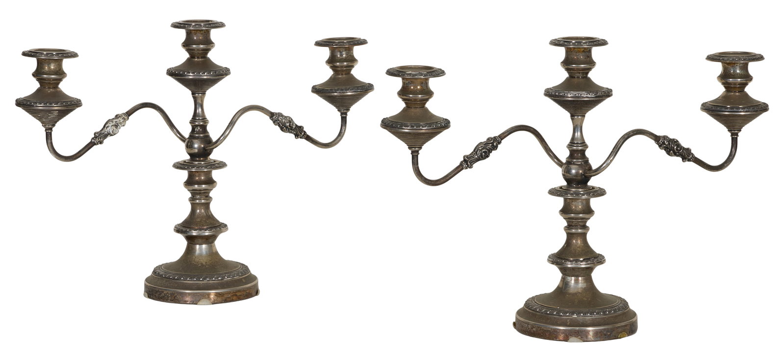 Pair of Convertible Two Arm Candelabra, by Hartford Sterling Company, Philadelphia, PA, early 20th (1 of 2)