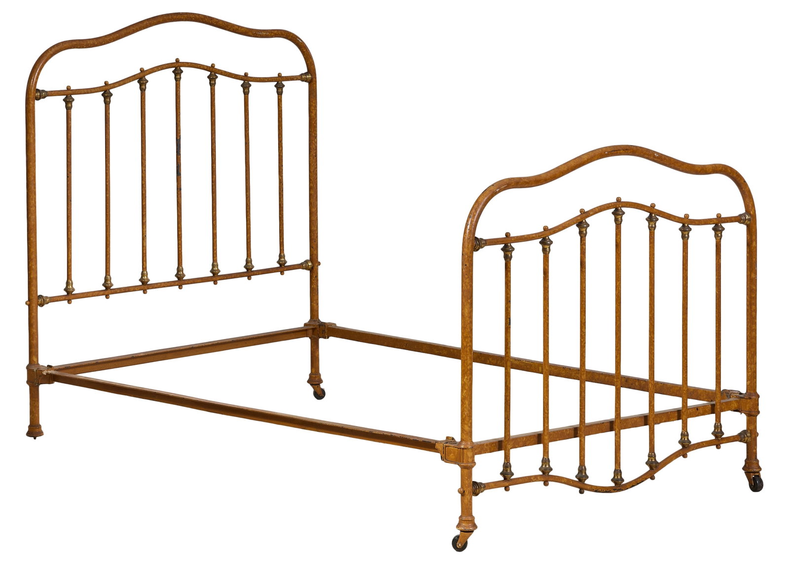 French Napoleon III Iron and Brass Bed, late 19th c., H.- 55 in., W.- 48 in., L.- 74 in. (1 of 1)