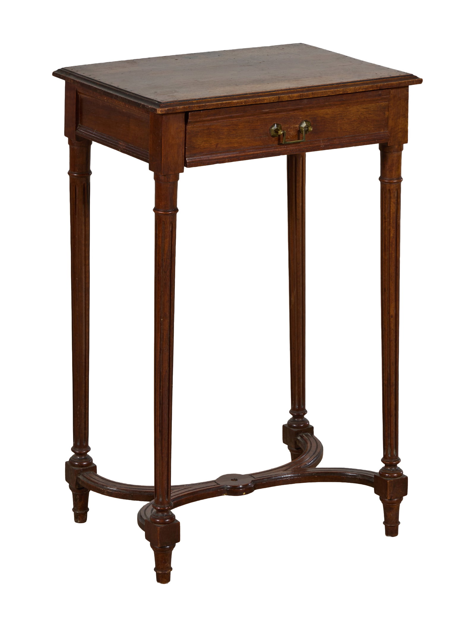 French Louis XVI Style Walnut Side Table, late 20th c., H.- 27 1/4 in., W.- 17 3/4 in, D.- 12 1/2 (1 of 1)