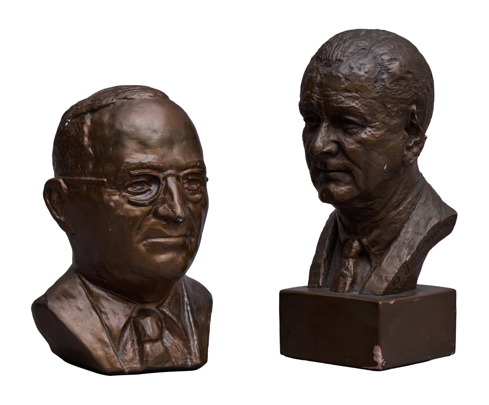 Two Presidential Composition Busts, late 20th c., Truman- H.- 7 1/4 in., W.- 5 1/2 in., D.- 5 1/2 (1 of 4)
