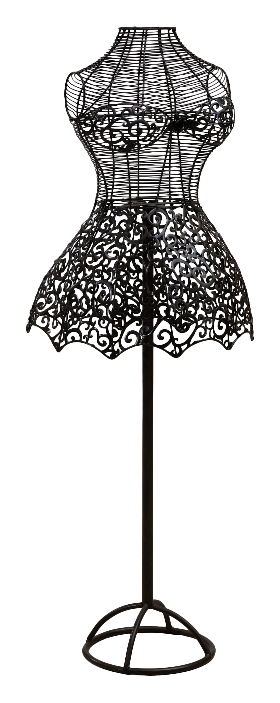 Wire Dress Form Mannequin, 20th c., H.- 45 3/4 in., W.- 16 in., D.- 14 in. (1 of 2)
